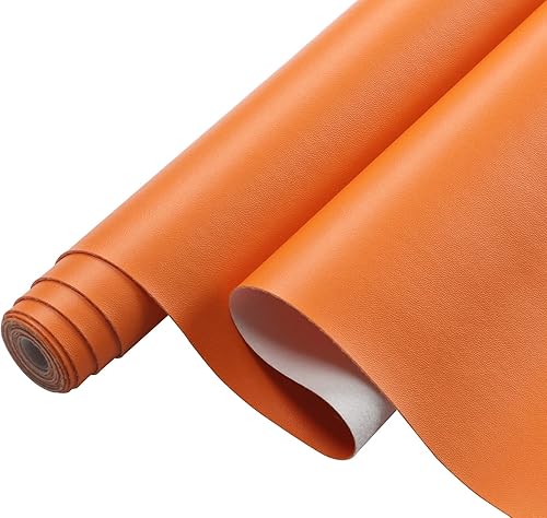 Miniatura 12 de Picheng Sábanas lisas de piel sintética de color sólido de 13.8 x 53 pulgadas, rollo de piel sintética suave muy adecuado para hacer manualidades