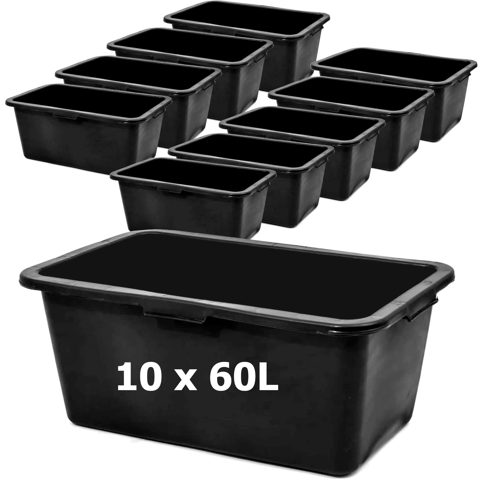 botle Mortar Box Lot de 10 bacs à mortier en plastique 60 l 72 cm Bac à mortier pour mélanger le mortier