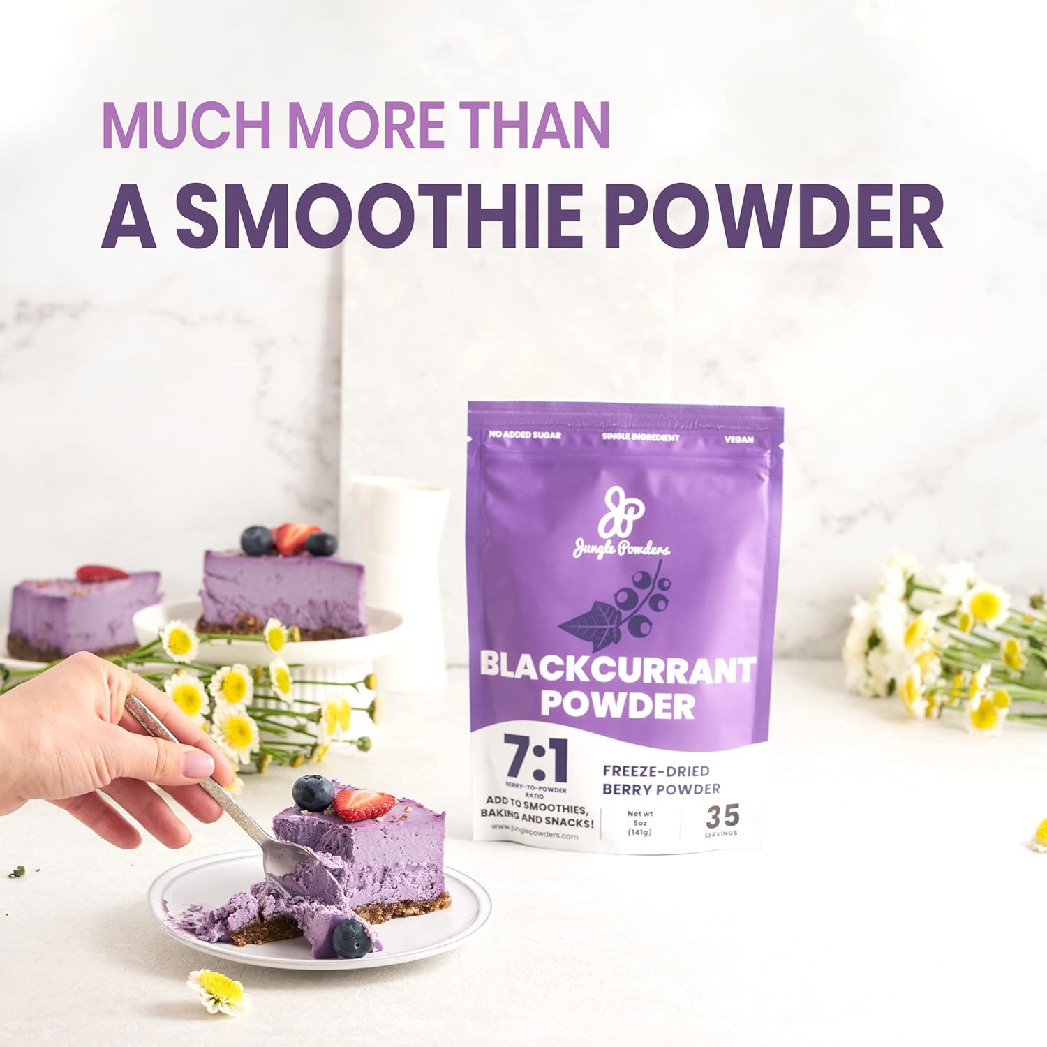 Jungle Powders Wild Blueberry Powder Organic Black Currant Powder Bundle, USDA Certified Freeze Dried Organic Blueberries Powder for Baking Smoothies, Filler Free Superfood Extract from Whole Berries