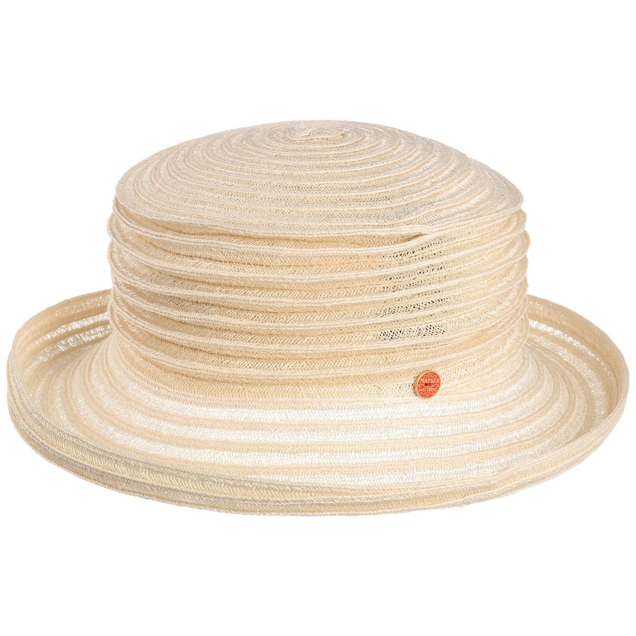 Mayser Belma Falten Strohhut Hanf Boaterhut Packable Handmade Made in EU Damen Sommer