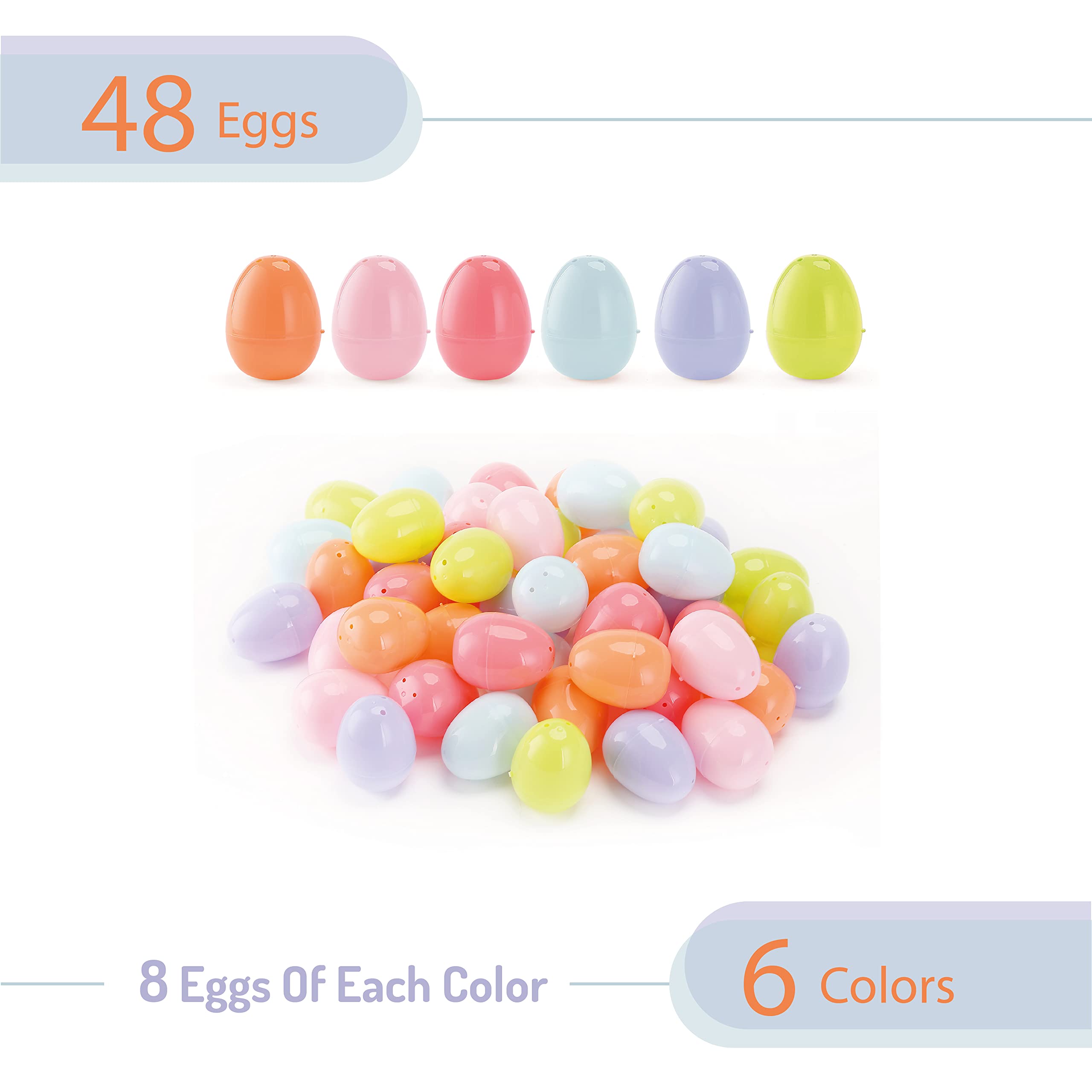 Buy Mr. Pen Plastic Easter Eggs, Fillable, Colorful, 2.3 inch, 48 Pack, Easter Eggs Empty