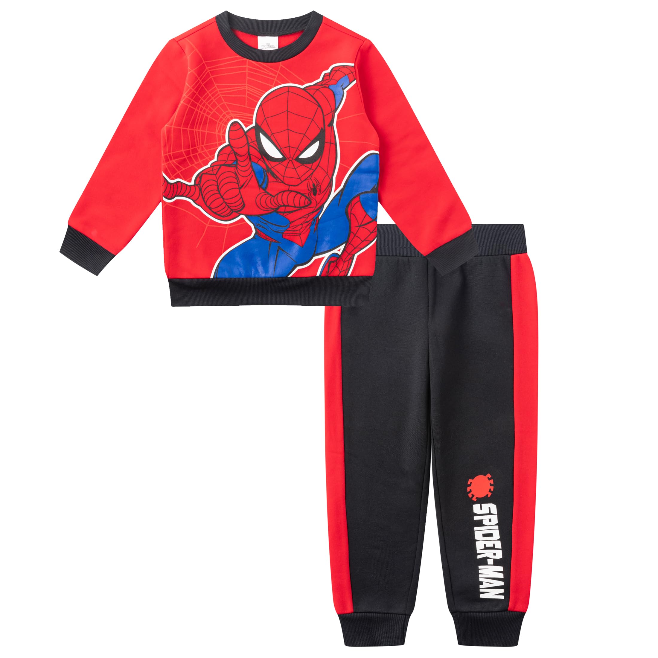 Marvel Spider-Man Boys 2 Piece Sweatshirt and Pants Set for Toddlers and Big Kids