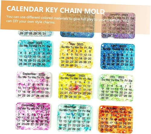 Miniatura 2 de EXCEART Calendario de herramientas abrasivas 2023 de resina para graduación 2023, moldes de adorno de Navidad para resina epoxi, moldes de resina de