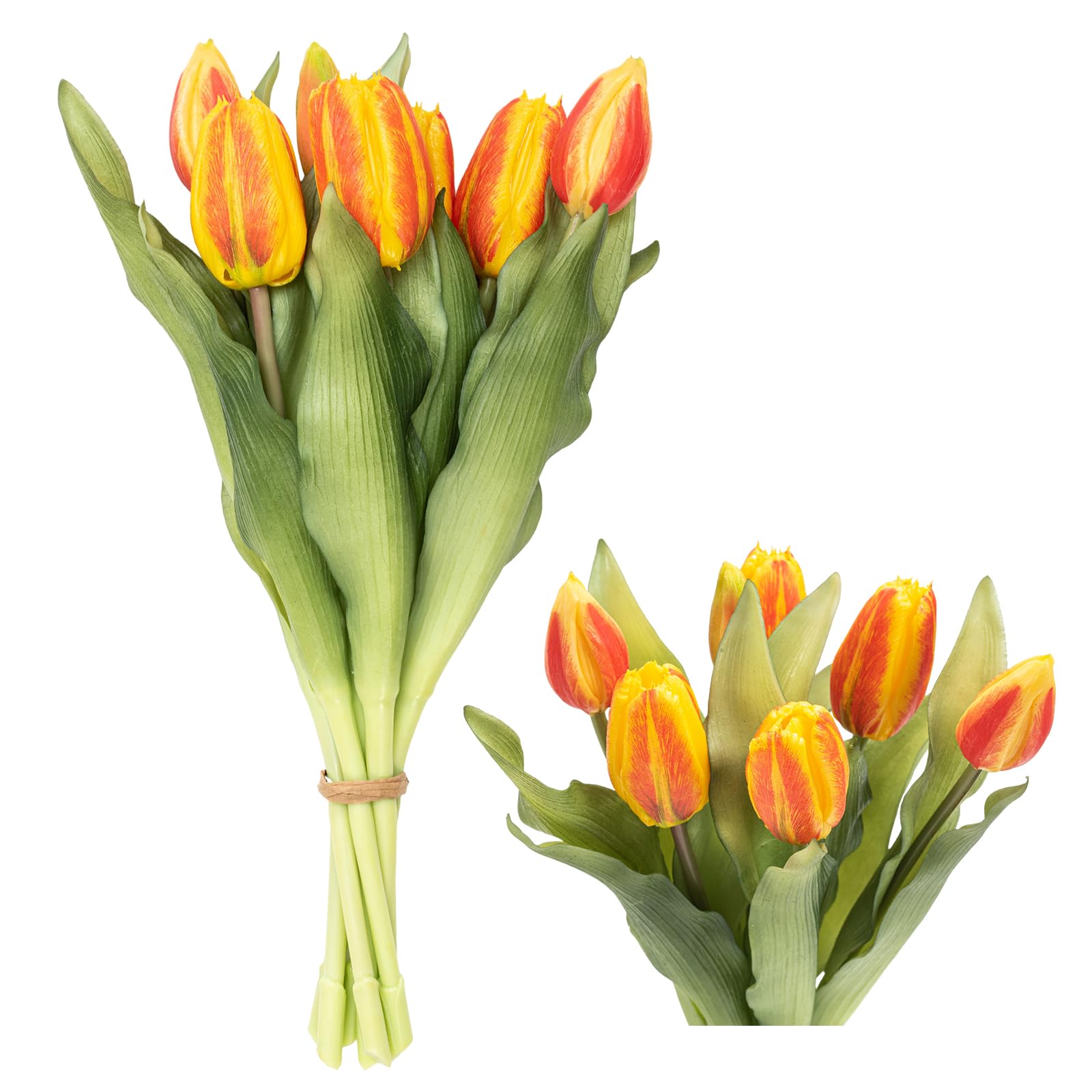 Zouwel 7 Stück Frühlingsdeko Kunstblumen: Künstliche Tulpen wie echt,Real Touch Tulpenstrauß-Perfekte Deko für Frühling