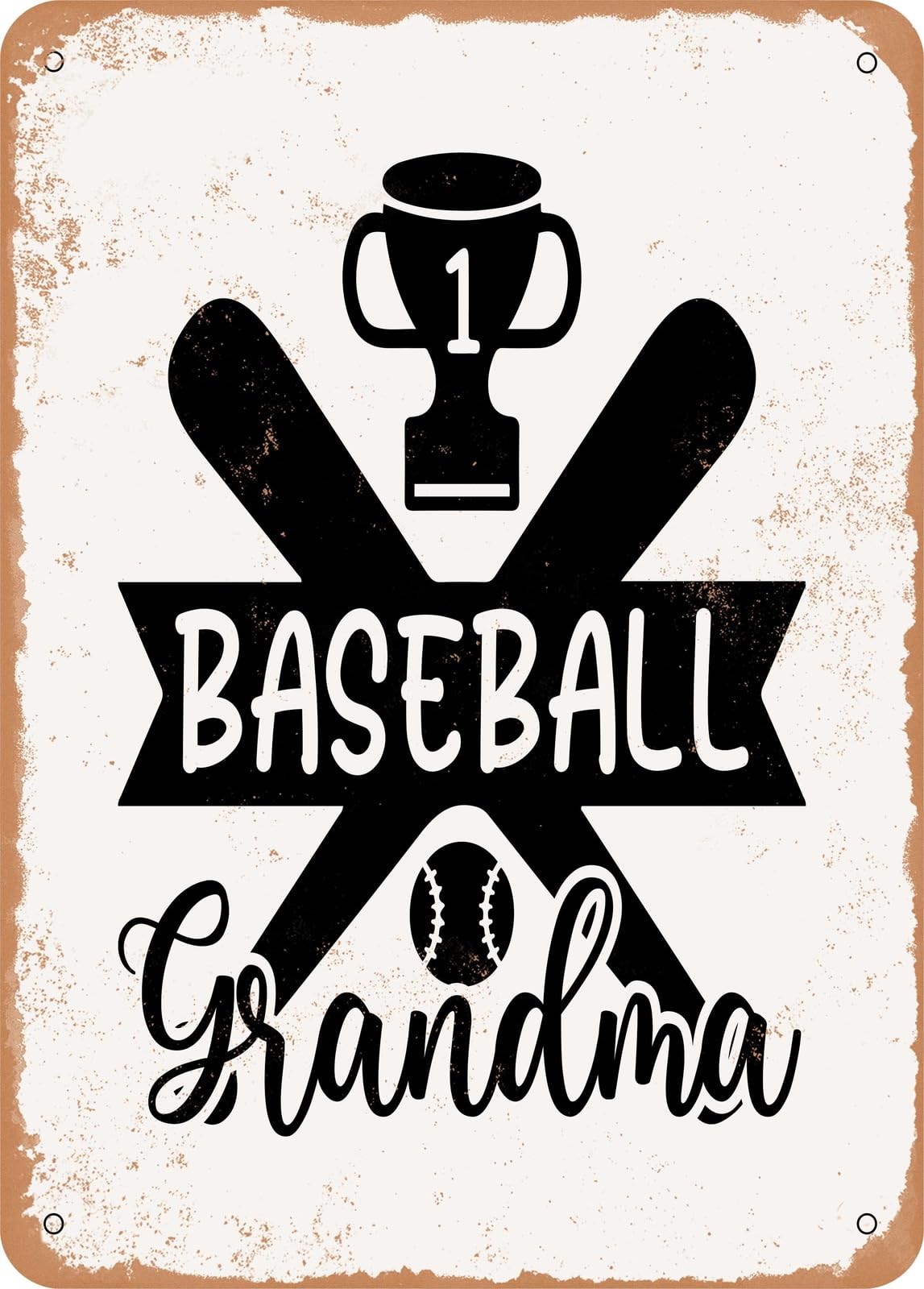 Metal Sign - Baseball Grandma - Vintage Rusty Look home decor