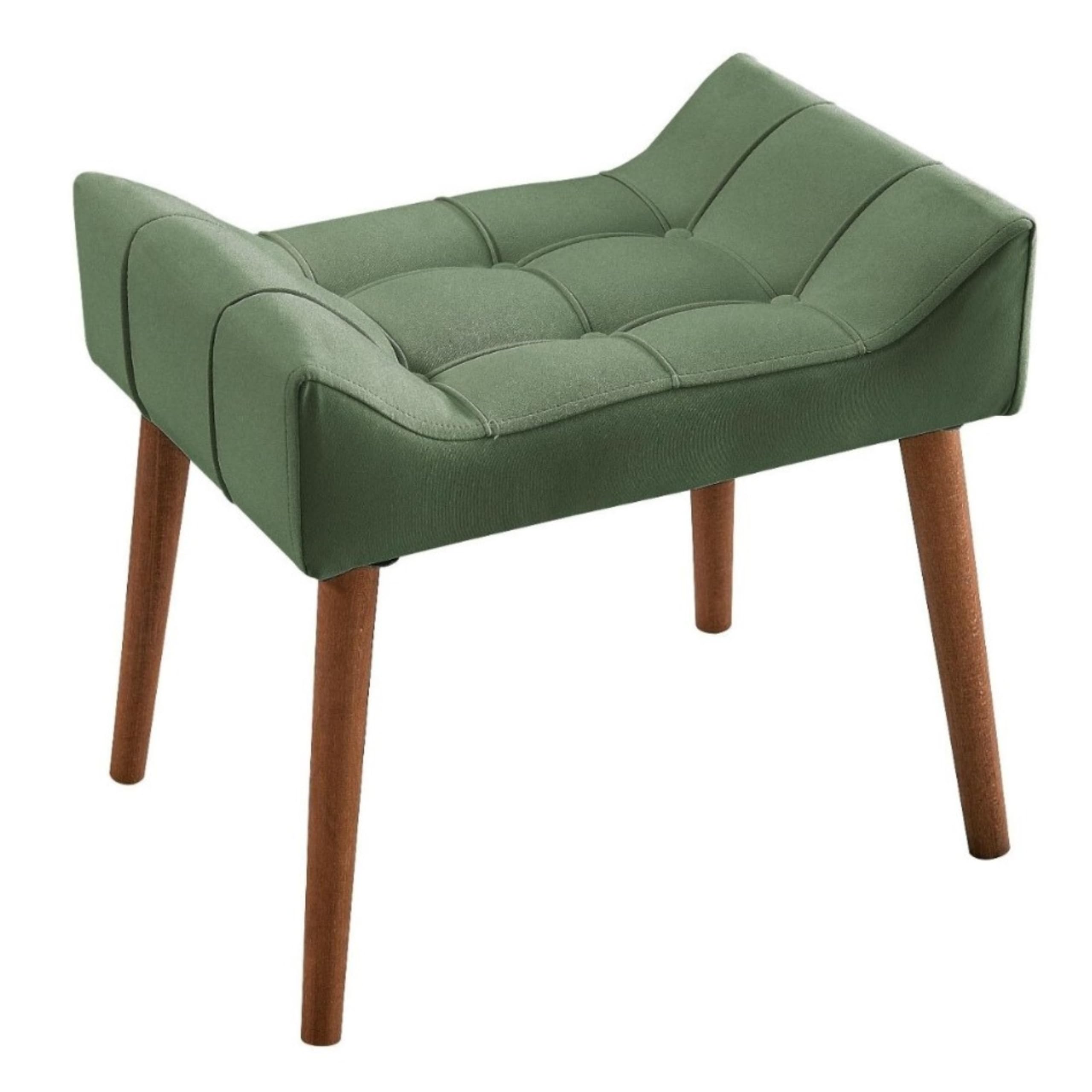 Atahome Dressing Table Stool Vanity Stool - Elegant and Comfortable Padded Makeup Dressing Table Chair for Bedroom Petunia (Green) โ image 1