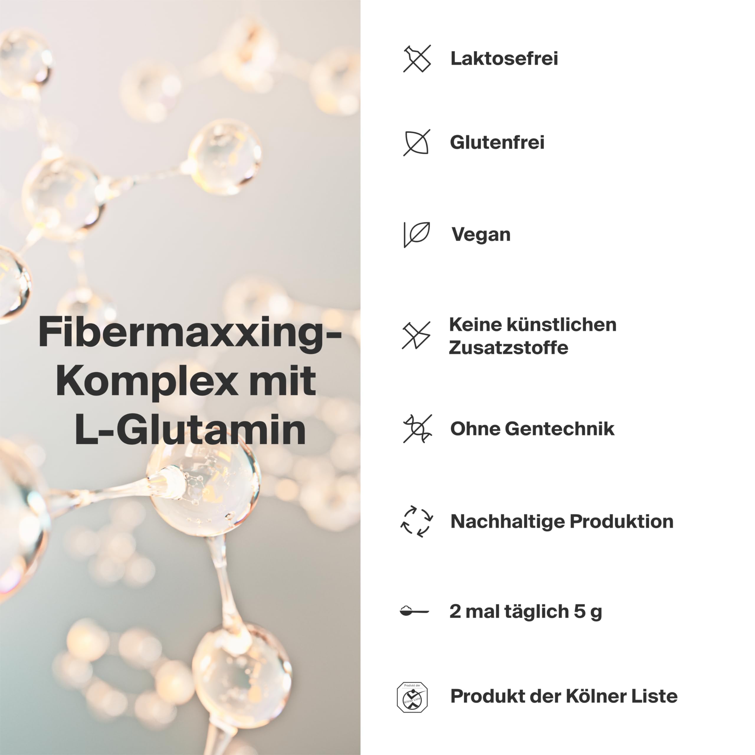 L-Glutamin Baobab Pulver 300 g Ballaststoffe aus Baobab Fruchtfleisch | Unterstützt Darmgesundheit & Verdauung | hochdosiert, 99%+ Reinheit, vegan & ohne Zusatzstoffe