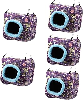 BCOATH 5 Pçs Ninho De Hamster Mini Casas Furão Açúcar Planador Gaiola Rato Rede Para Gaiola Ninho De Cobaia Chinchila Lugar De Descanso Ninho De Esquilo Algodão Roxo Papagaio Almofada