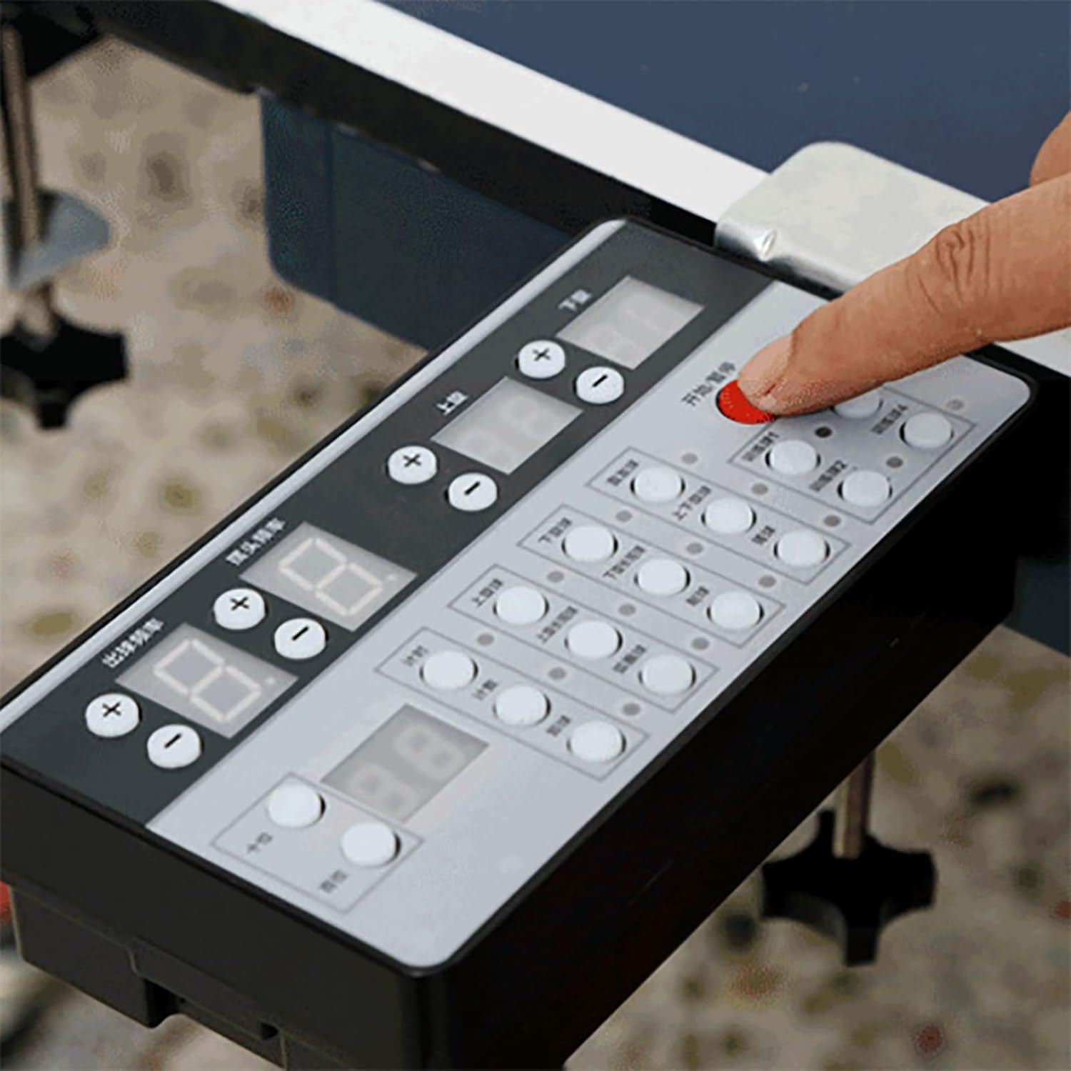 Clip-on Table Tennis Serving Machine, Multifunction Ping Pong Robot Machine with 9 Different Spin Balls and Ball-Collecting Net for Automatic Ping-Pong Practicing Training