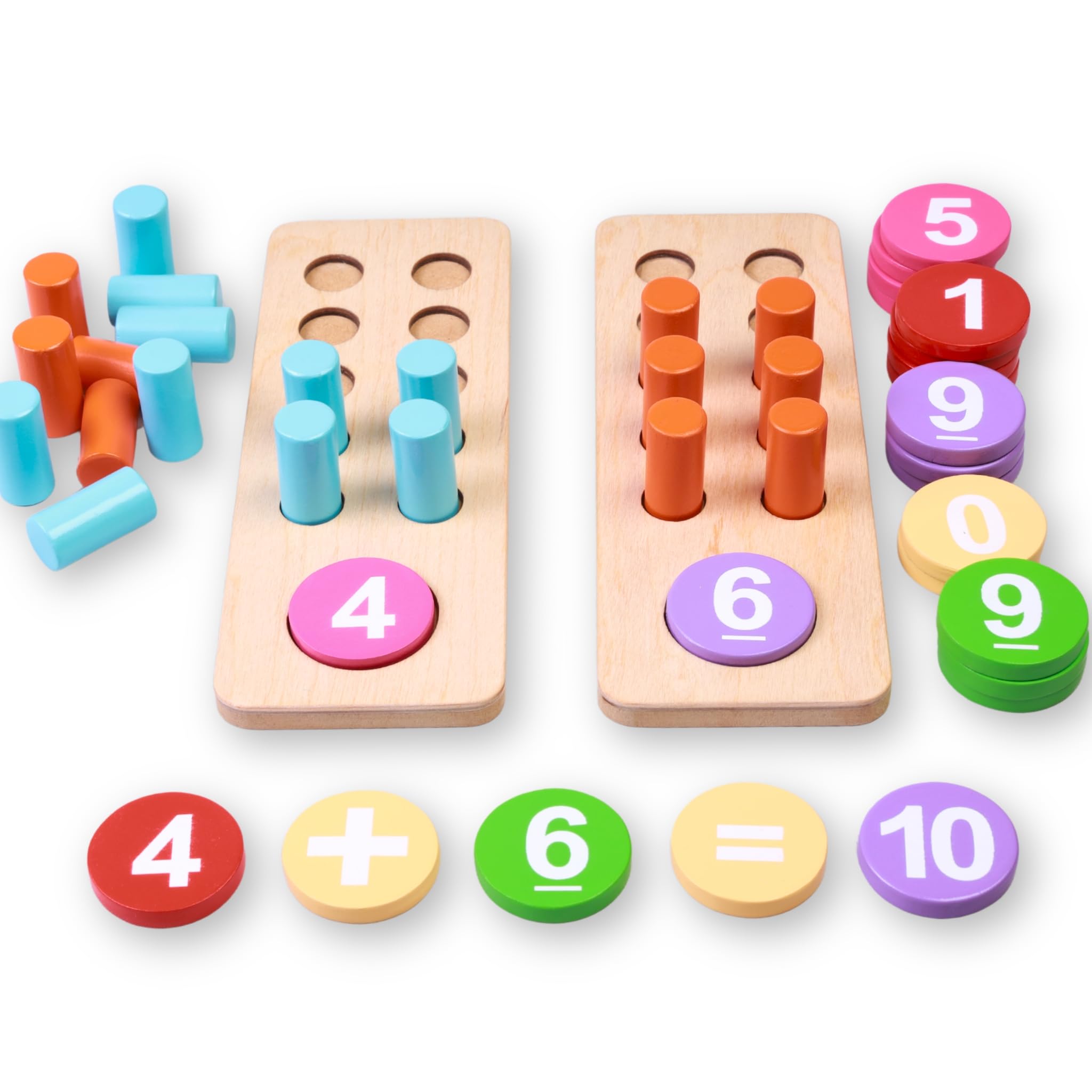 - Math Learning Kit | Counting Peg Board For Kids | Number, Addition And Subtraction Game | Montessori Educational Wooden Toys | Age 3-7 | Gift For Kids
