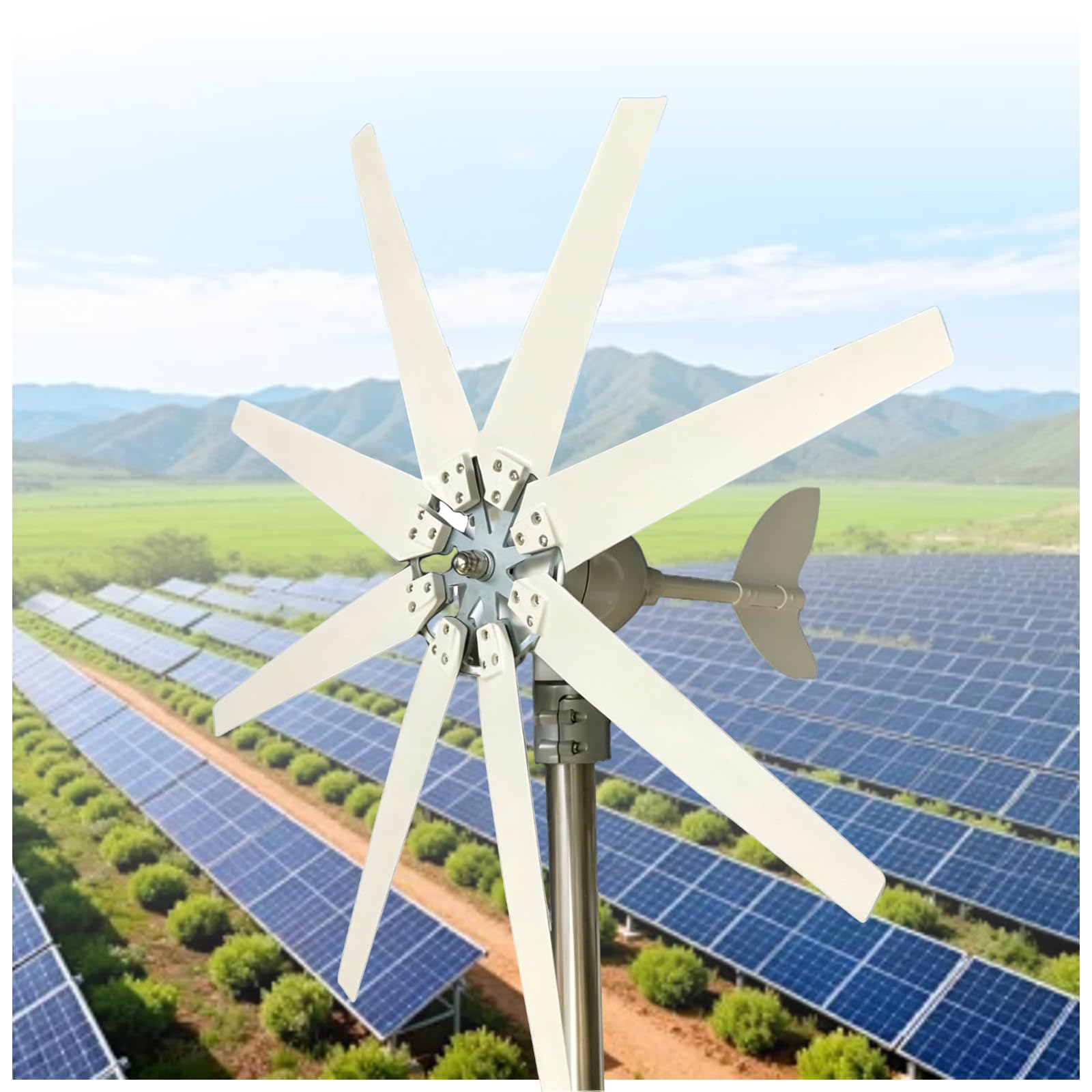 KUSOLE 14000W wind turbine, 12V/24V/48V, with MPPT controller - 8-blade wind power kit suitable for boats, gazebos, cabins, mobile homes, etc 48V