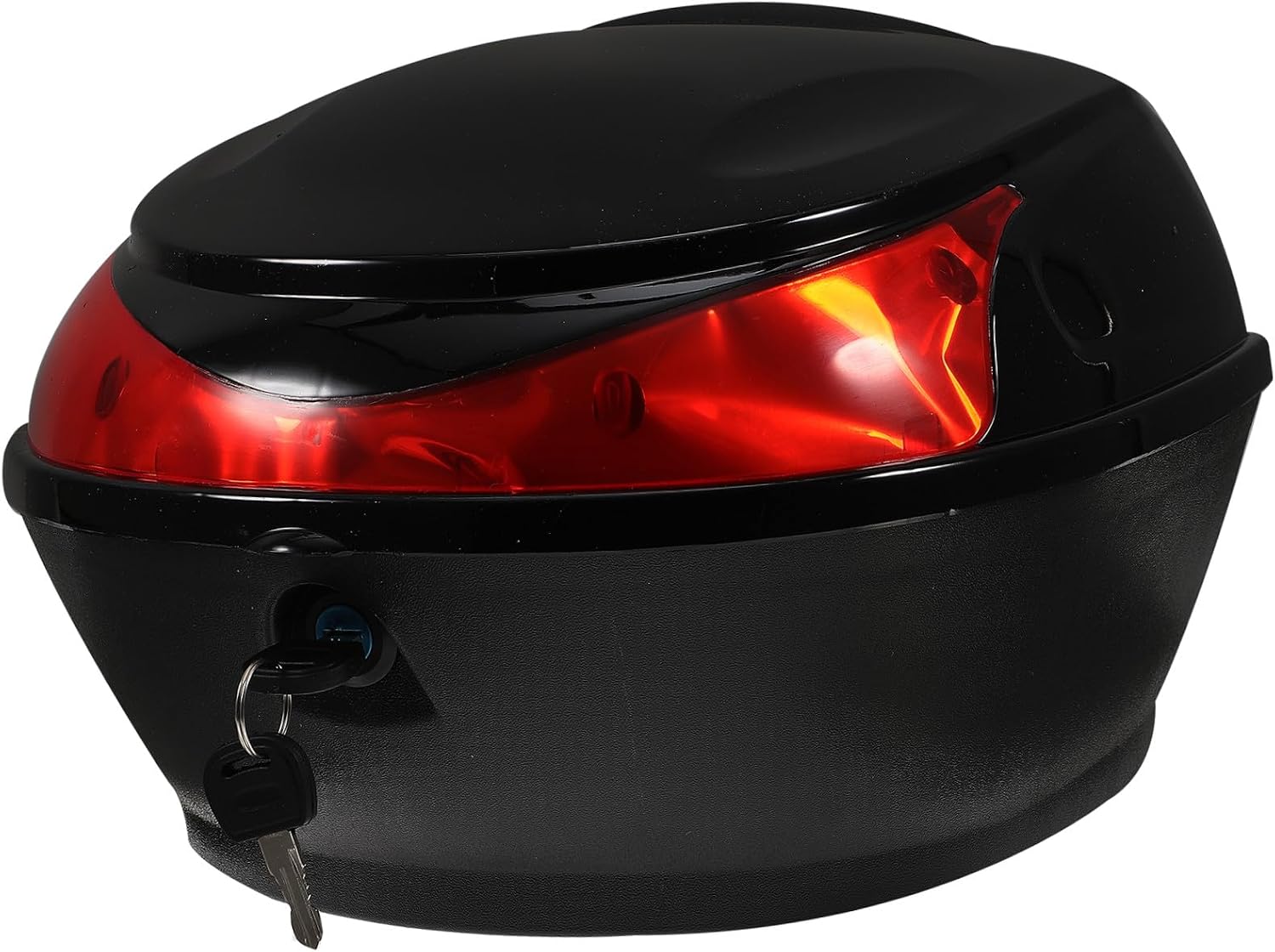 Motorcycle Rear Bag Durable Black Scooter Storage Case Theft Luggage Box with Secured Lock Heat Resistant Material Easy Installation for Moped Travel