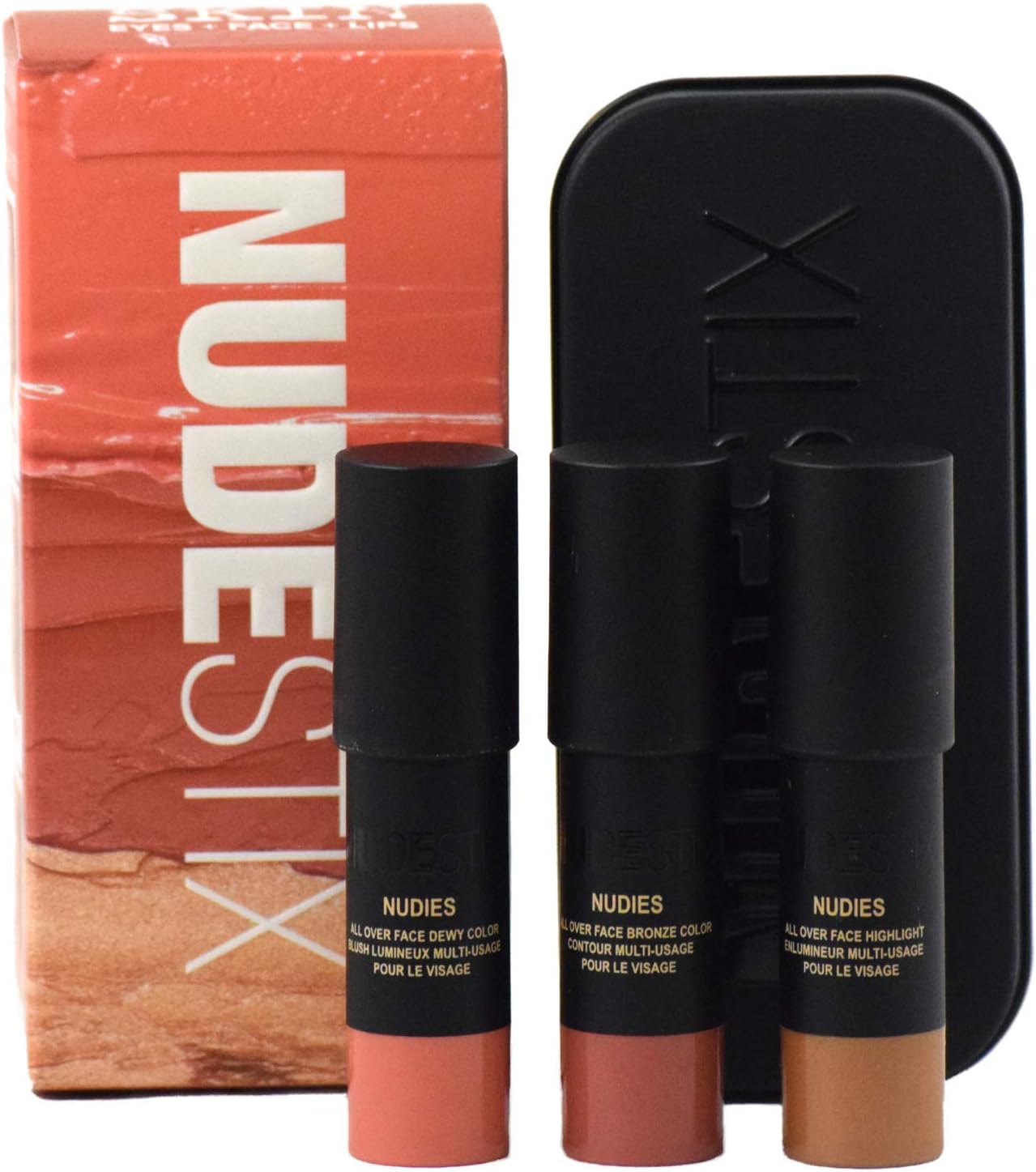 Nudestix Mini Nude Skin Kit 3-Piece Set (Includes: Nudies All Over Face Color Bronze + Glow, Nudies Matte Blush & Bronze, Nudies Bloom All Over Dewy Color)
