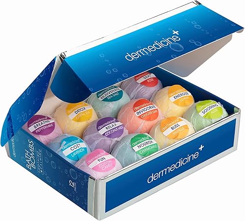 Miniatura 1 de Bombas de baño relajantes para mujer, juego de regalo de bombas de baño totalmente naturales para mujer con aroma a aceite esencial, paquete de 12