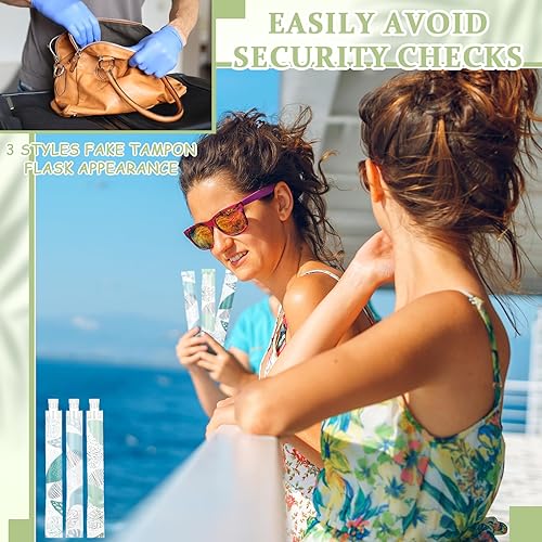 Miniatura 8 de Copkim Juego de 38 frascos de tampón incluidos para mujeres, contenedores de tampón, embudos reutilizables para eventos de crucero (estilo genial)