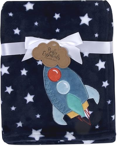 Manta de forro polar de felpa para niños y niñas de 30 x 40 pulgadas (cohete elevado)