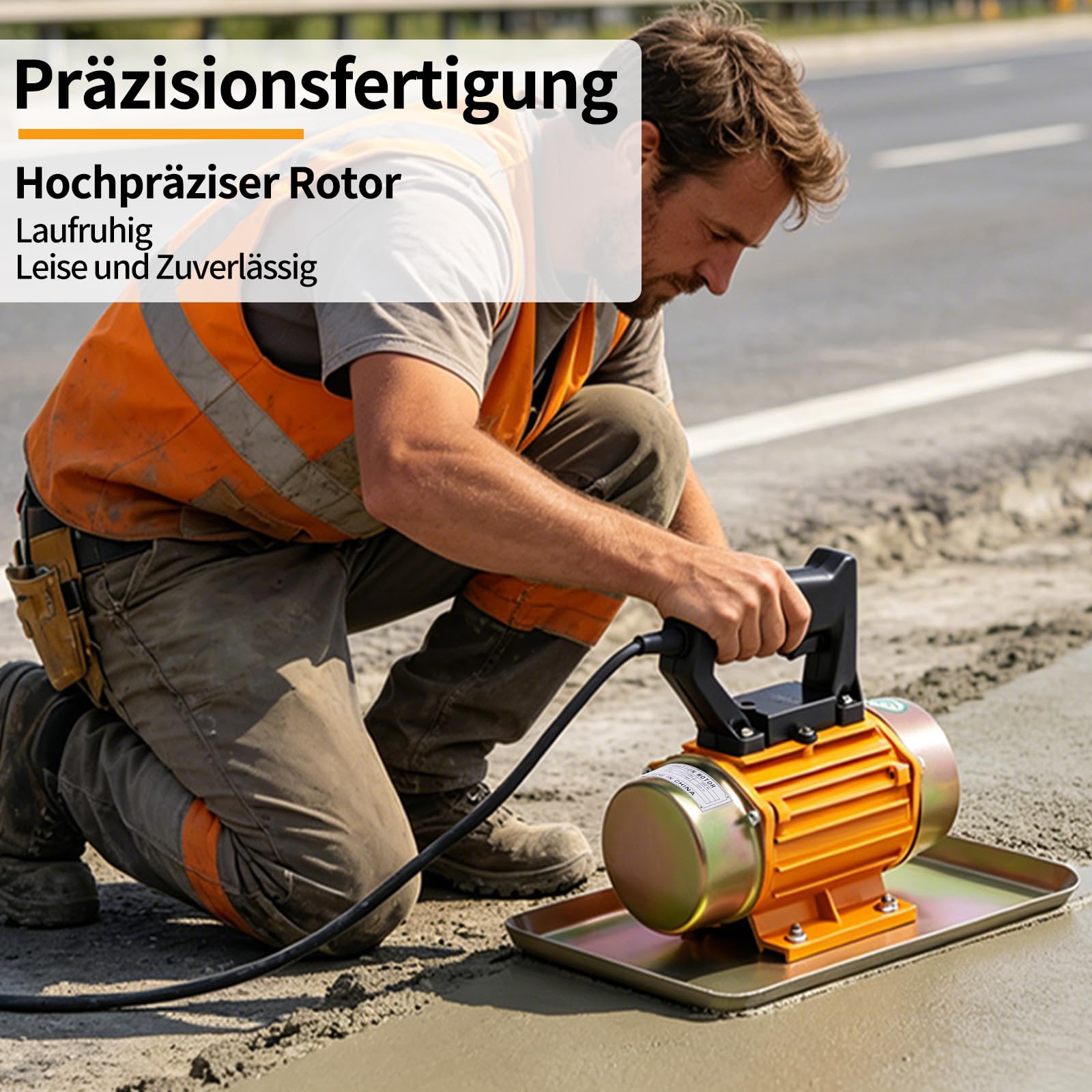 220V 250W Betonrüttler Klein Rüttelplatte Elektrischer Betonrüttler Betonverdichter mit Kupferspulen, Verdichter Stampfer Bodenverdichter