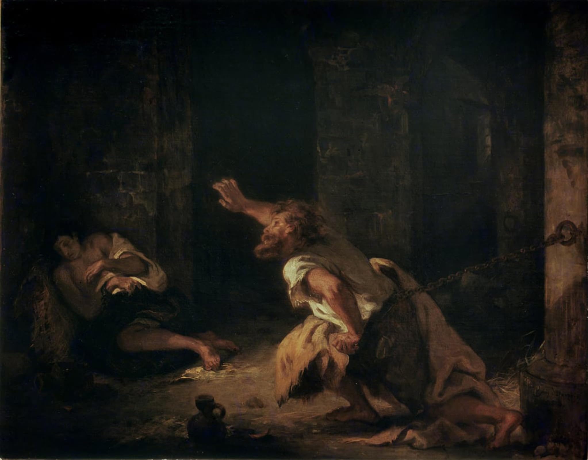 ARTXLXXBN Famous Print Painting Colorful Art Print the Prisoner of Chillon by Ferdinandeugene Delacroix Canvas Art Decorations for Home Decor 60x90cm