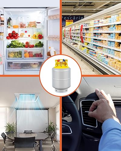 Miniatura 6 de Tanque de recuperación de 50 libras, tanque cilíndrico reutilizable 14 SAE Y tanque de recuperación de válvula, HVAC, doble válvula, gran capacidad,