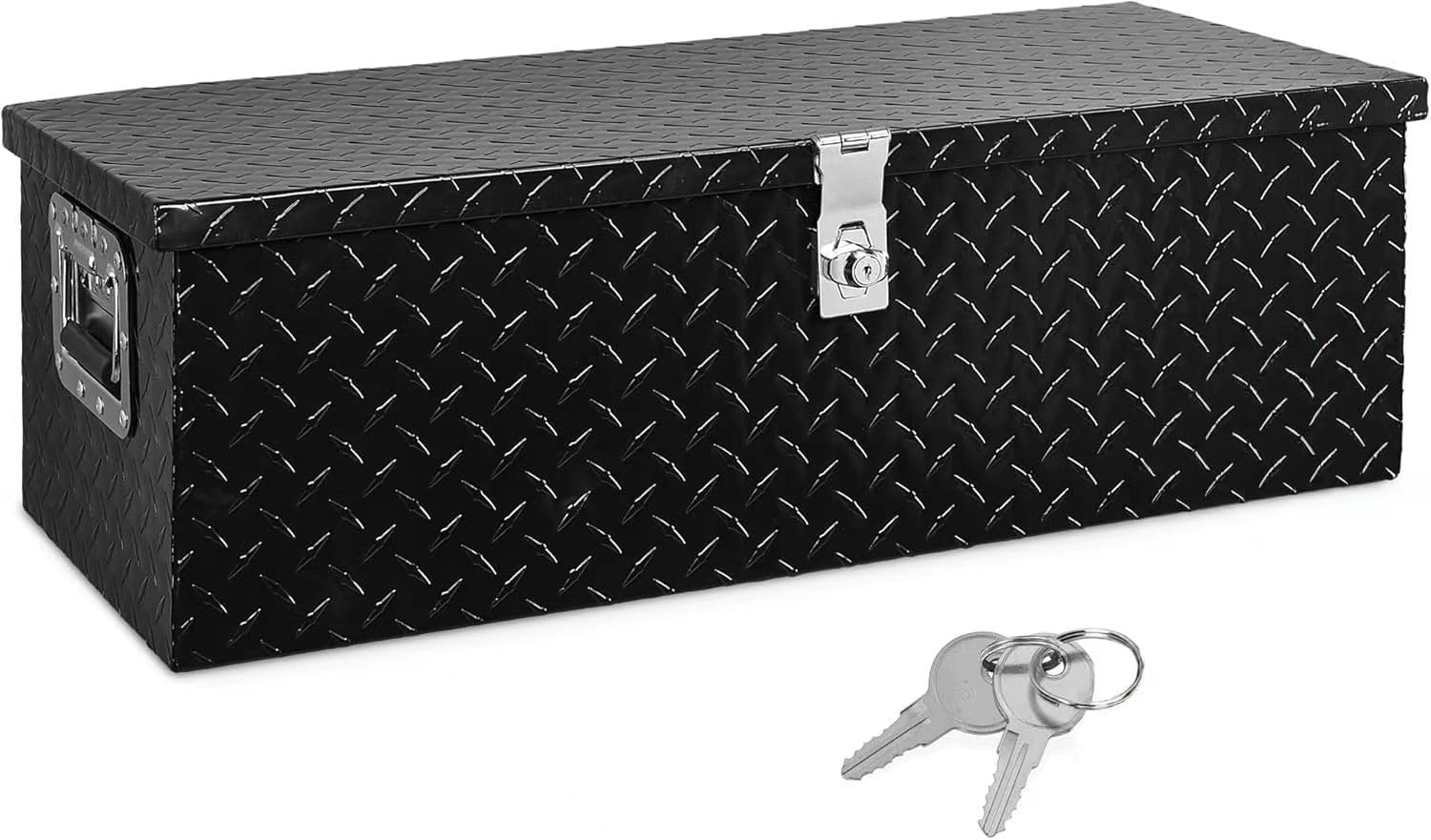 Caja de herramientas de aluminio de 39 pulgadas de largo x 15 pulgadas de ancho x 10 pulgadas de alto, cajas de herramientas resistentes con 2