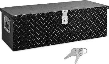30 INCH Aluminum Tool Box,Heavy Duty Truck Bed Toolboxes,Diamond Plate Truck Tool Box With Side Handle And Lock keys, Used for Truck Bed Storage,Trailers,Pickup,RV, All-Weather Use,Black Painting