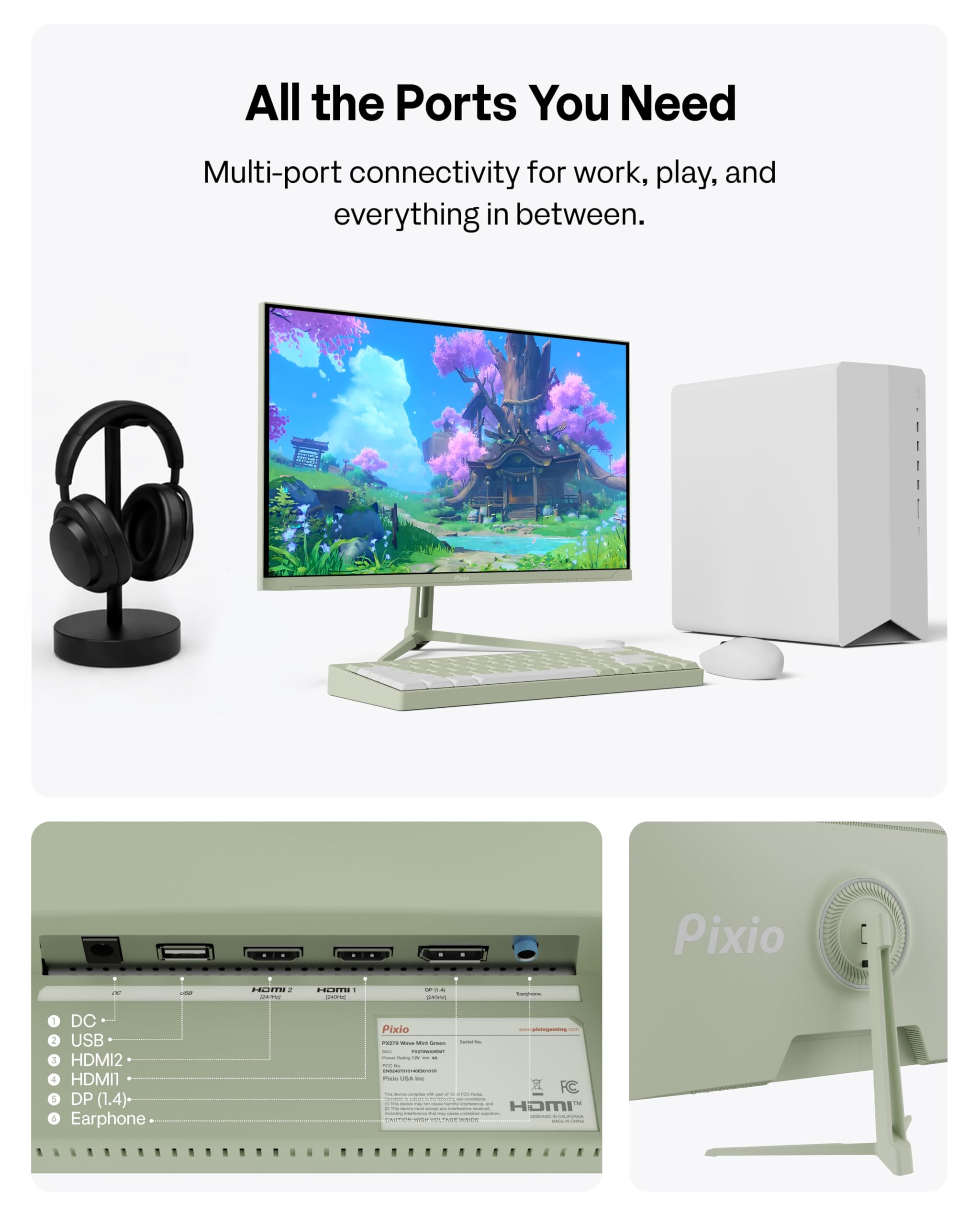 Amazon.com: Pixio PX279 Wave Mint Green 27 inch 240Hz Refresh Rate
