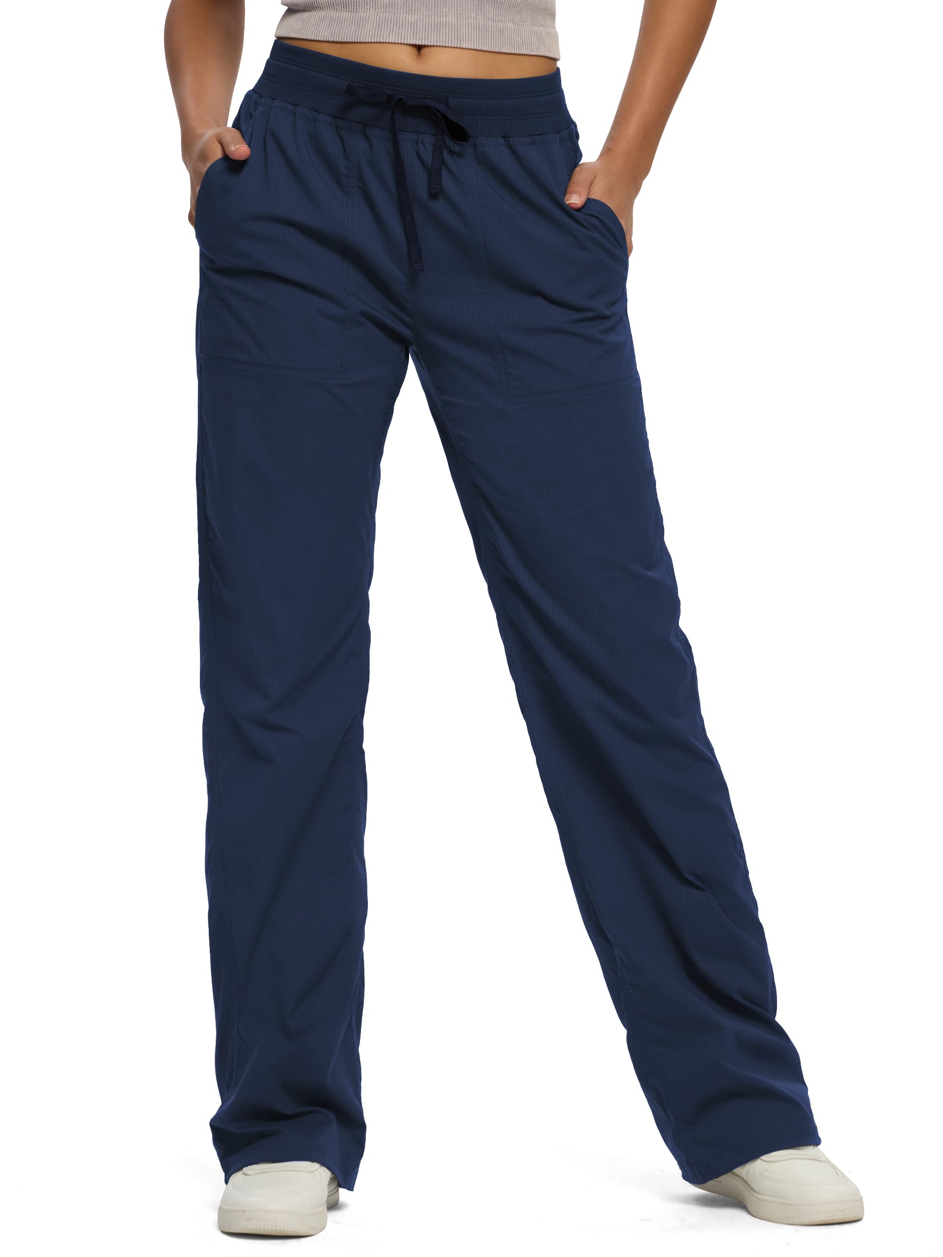 SEVEGO Women's 30"/32"/34"/36" Tall Inseam Lightweight Dance Studio Pants Ruched Workout Athletic Casual Pants