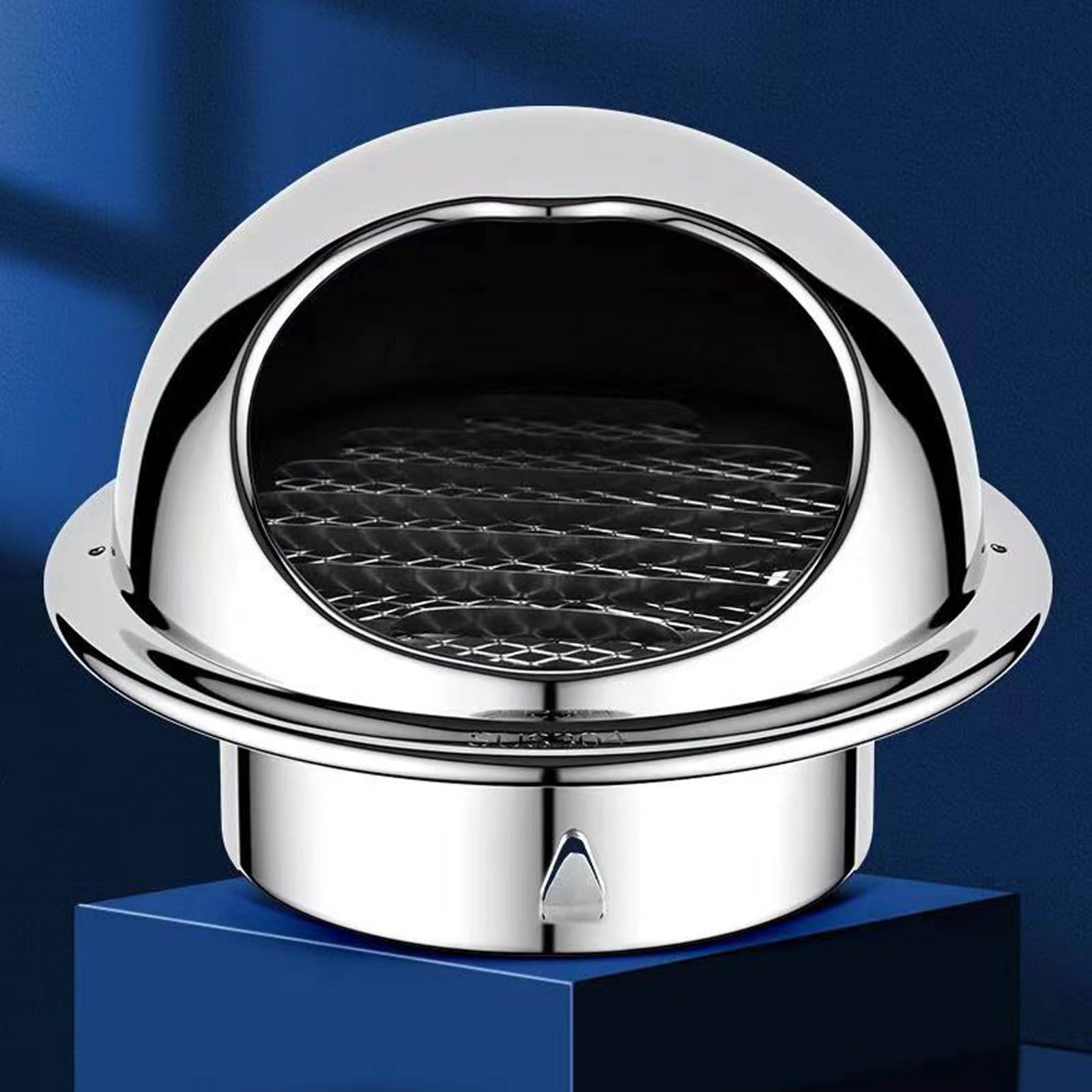 OYSKGNCMW 304 Stainless Steel Round Vent Hole Ventilating Cowl,Chimney Cowl Cap with Claw Base,Pipe Rain Cover Protector Cap Exhaust Pipe Chimney Rain Cap,for Range Hood Windshield (190mm/7.5in)