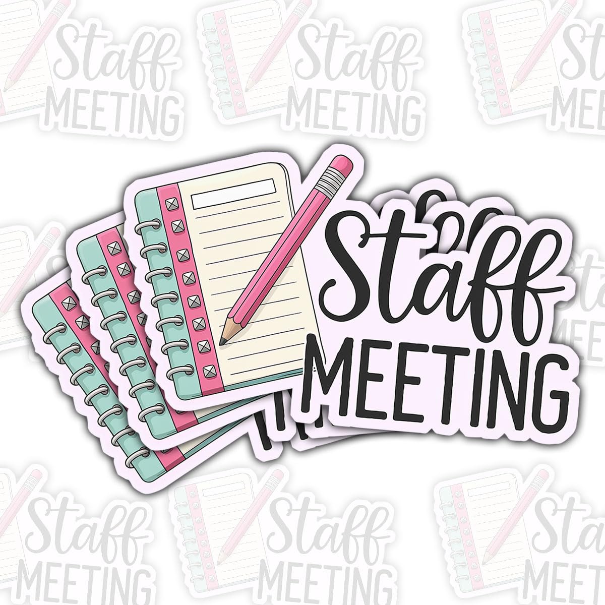 Photo 1 of (3 Pcs) Staff Meeting Sticker – Funny Office Quote for Work Planner and Corporate Life Humor Vinyl Decal Waterproof for Laptop, Journal, Water Bottle – Gift for Coworkers and Professionals 3"x3"