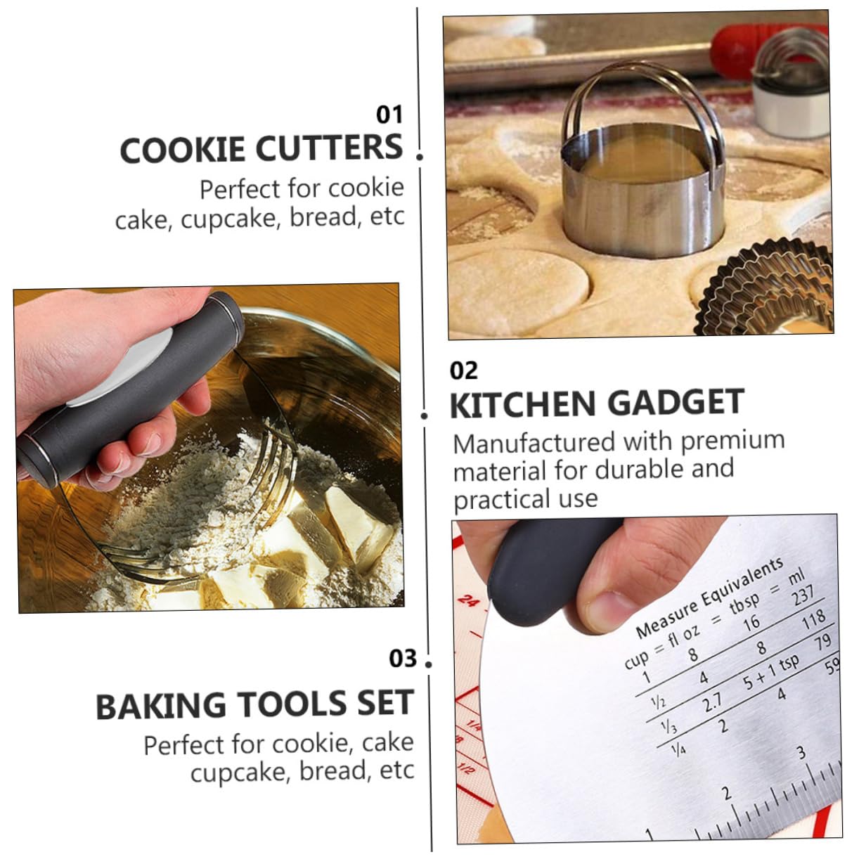 PRETYZOOM Backwerkzeug Satz Praktisches Backzubehör mit Keksausstechern aus Edelstahl Vielseitig und Teigschaber zum Backen von Brot und Krusten für Ergebnisse