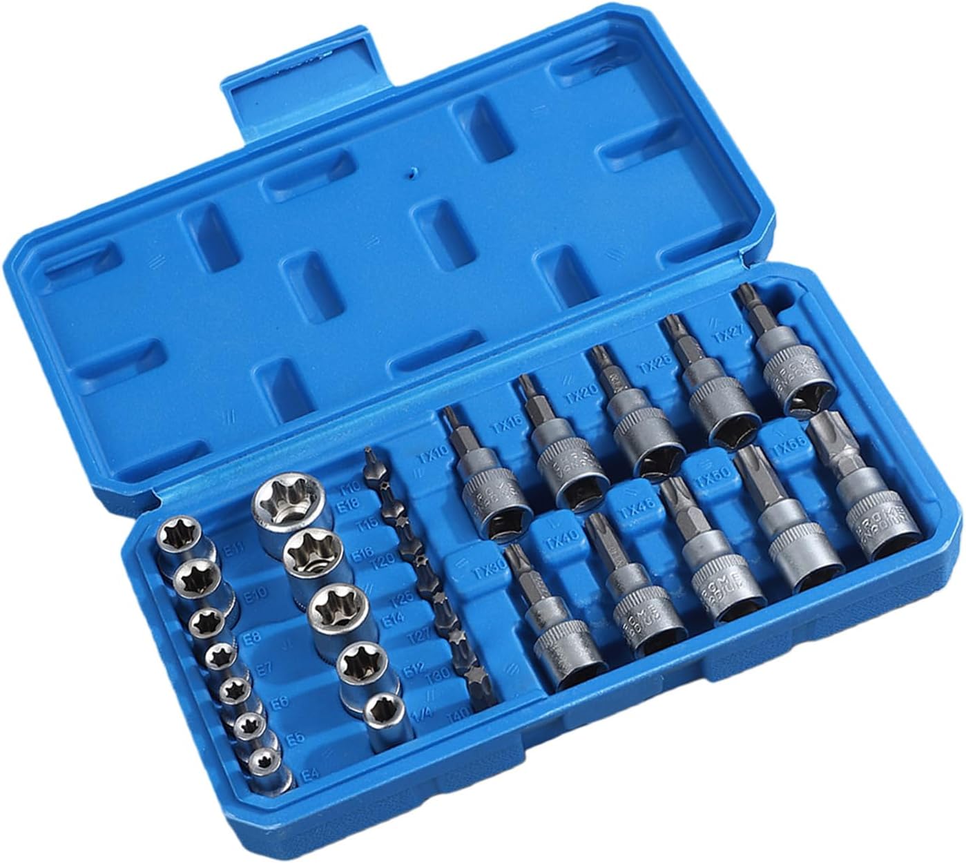 Pack of 29 10.8Grade Carbon Steel Socket Bit Set with Storage Case for Heavy Duty Automotive and Mechanical Repairs Heavy Duty Port Divisions