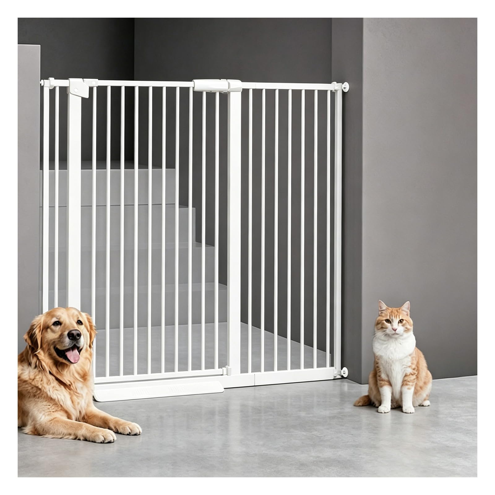 Zuiquity Pet Gate no Drill Auto Close Dog Gate with 180°, Dog Gate Indoor Swing Door, Safety Gate for Doorways Stairs, 1.4in Gap, Pressure Mounted(Size:76-85cm/30-33in,Color:white)