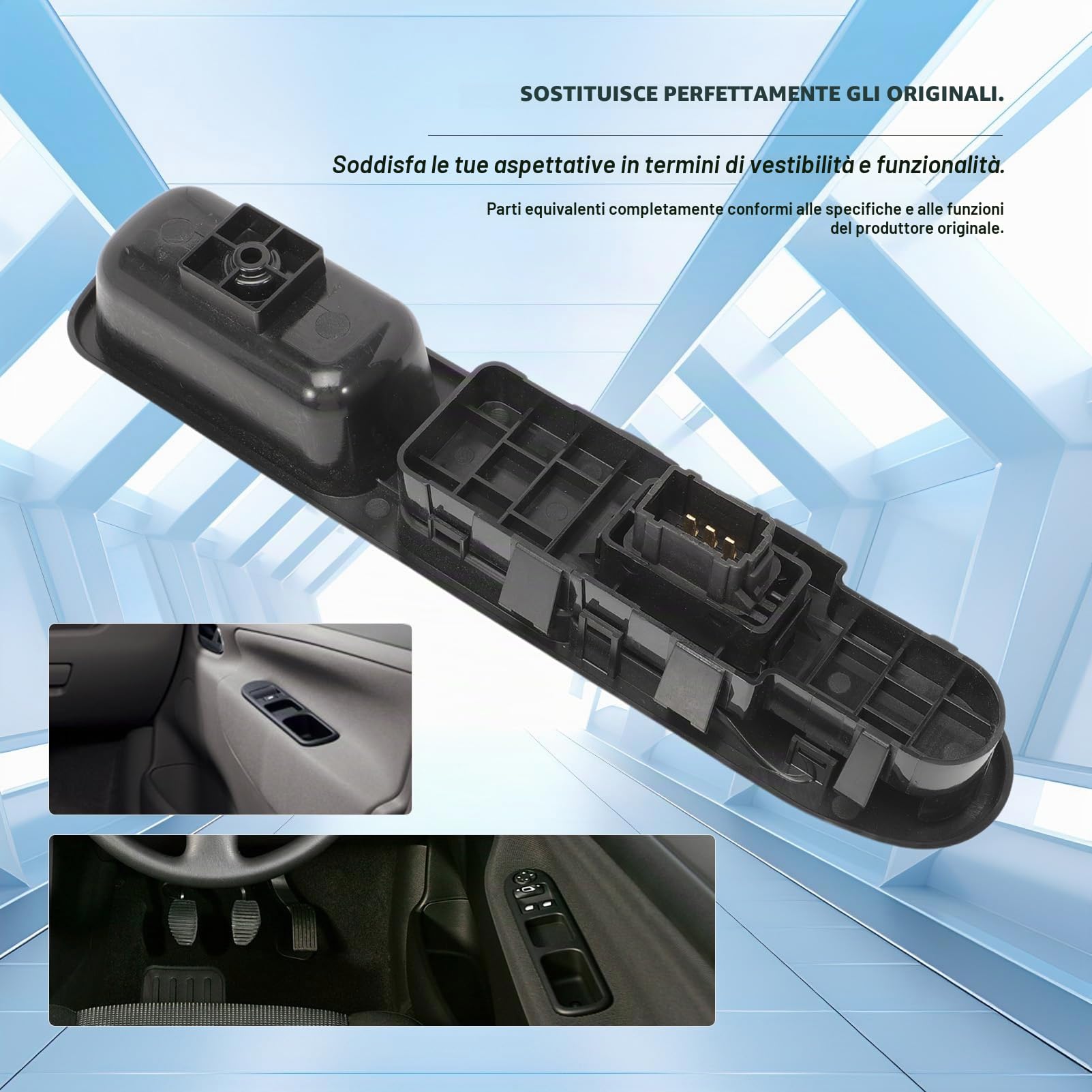 Pulsantiera Alzacristalli compatibili con Peugeot 207 Citroen c3 6554.QC 6490HQ 6554HJ 6 Pins 2 pezzi