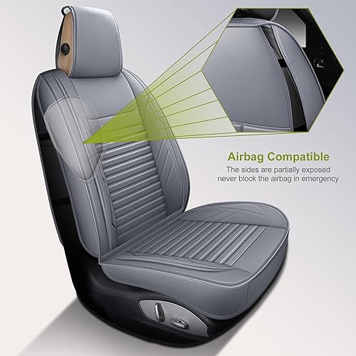 Miniatura 5 de AOOG Fundas de Asiento de Cuero para Automóvil, Fundas de Asiento Automotrices de Cuero Sintético para Automóviles SUV Camionetas Pick-up, Fundas de