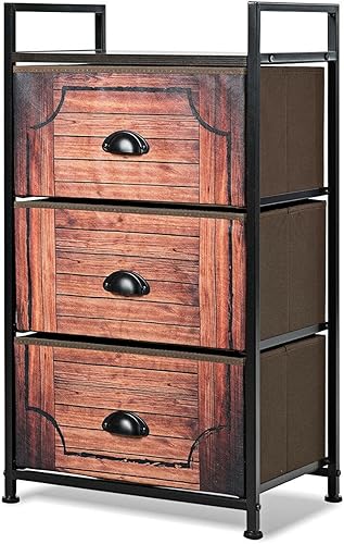 Miniatura 8 de Safeplus Organizador de almacenamiento de tela para cajones, estantes de armario de 3 cajones, marco de metal resistente con parte superior de