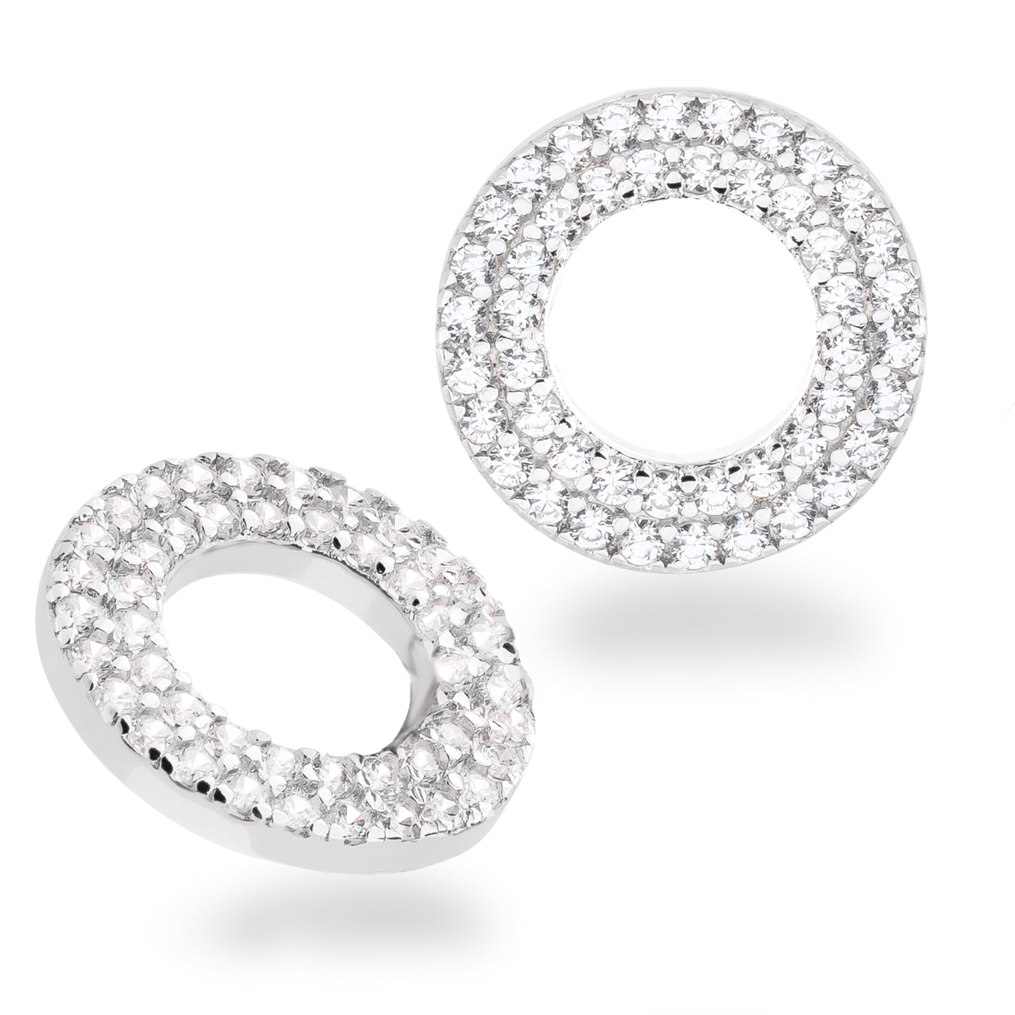 Schöner-SD Creolen Einhänger Disc Scheibe Anhänger rund 925 Silber Rhodium
