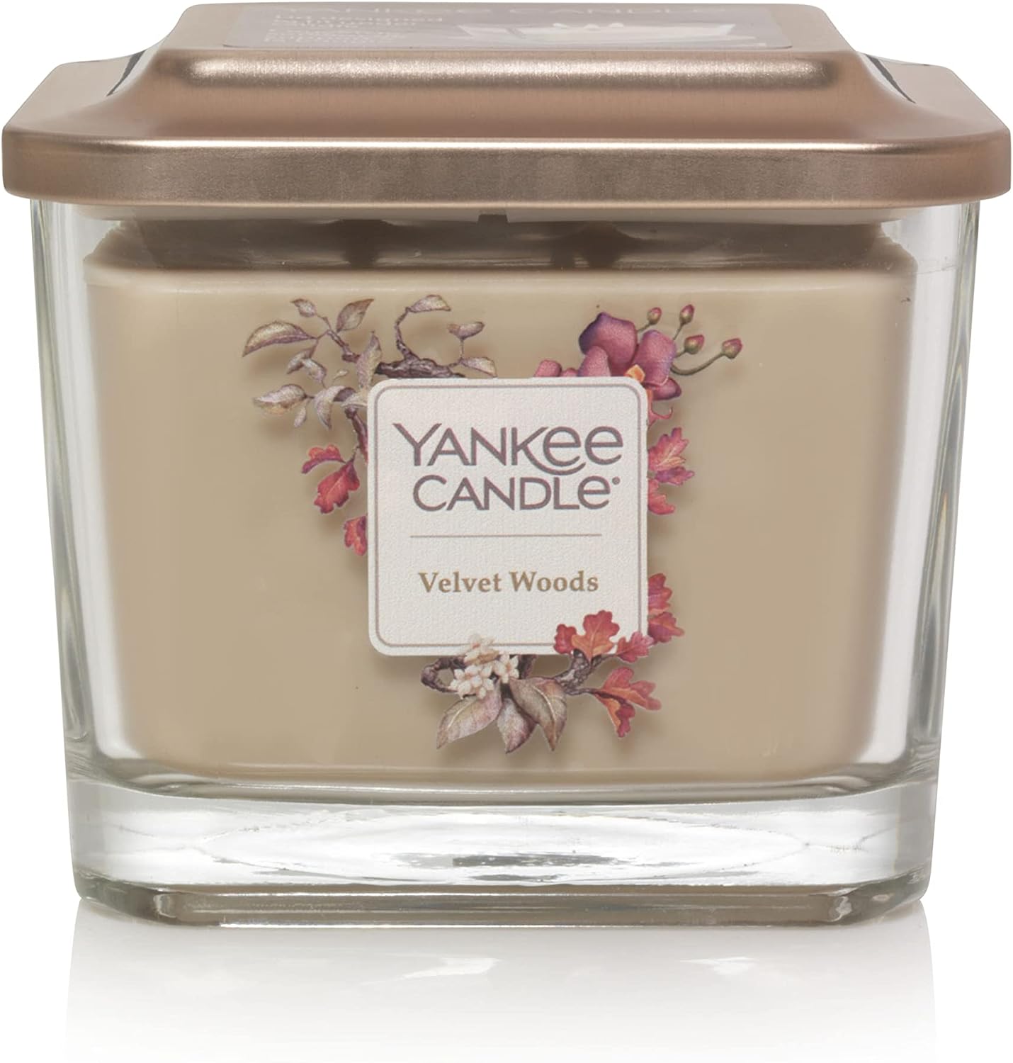 Yankee Candle Elevation Collection with Platform Lid Velvet Woods Scented Candle, Medium 3-Wick, 38 Hour Burn Time