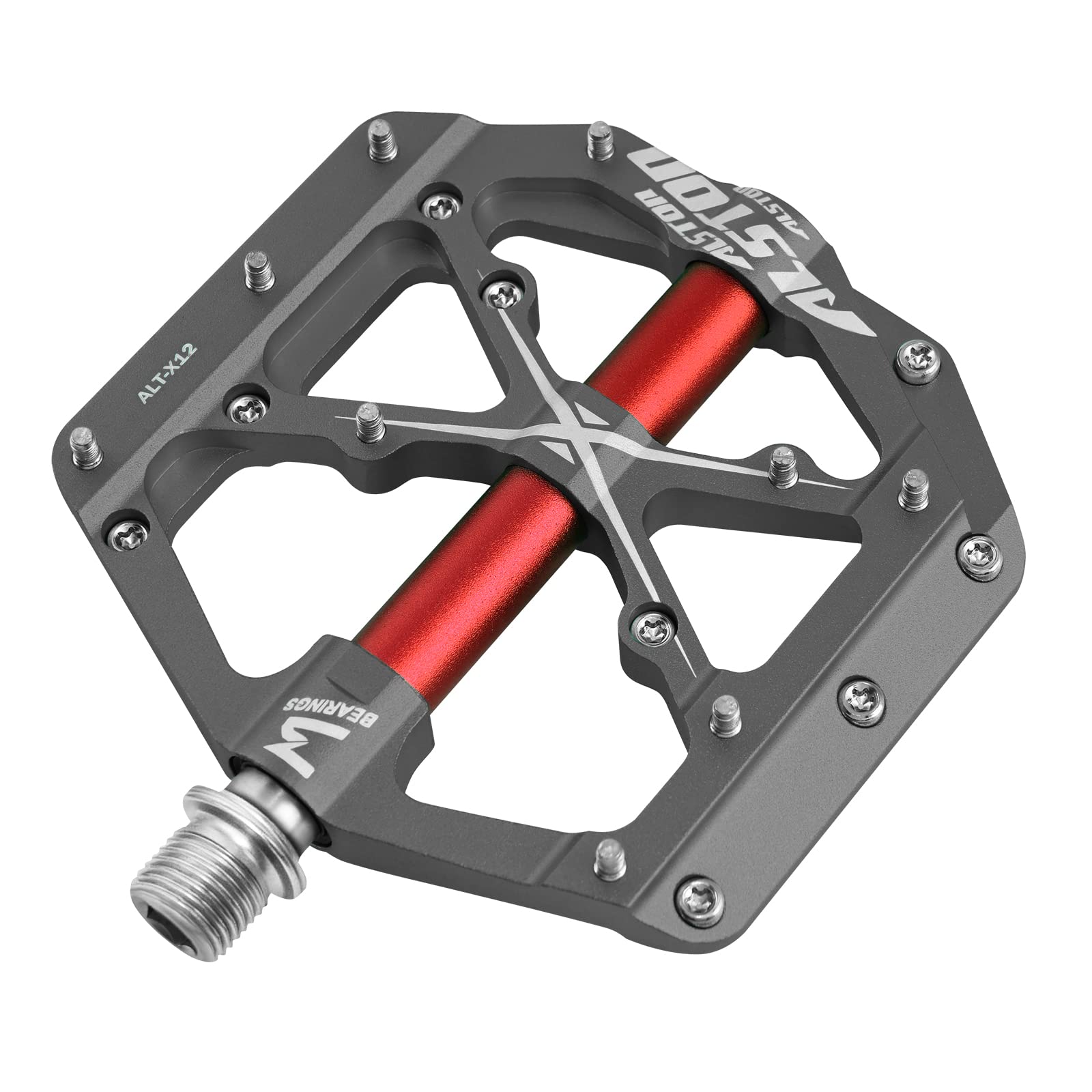 Alston Mountain Bike Pedals Road Bicycle Pedals Non-Slip Lightweight Cycling Pedals Platform Pedals 3 Bearings Pedals for BMX MTB 9/16