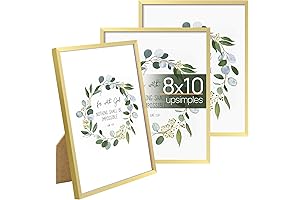 8x10 Picture Frame Set of 3 Gold Frames