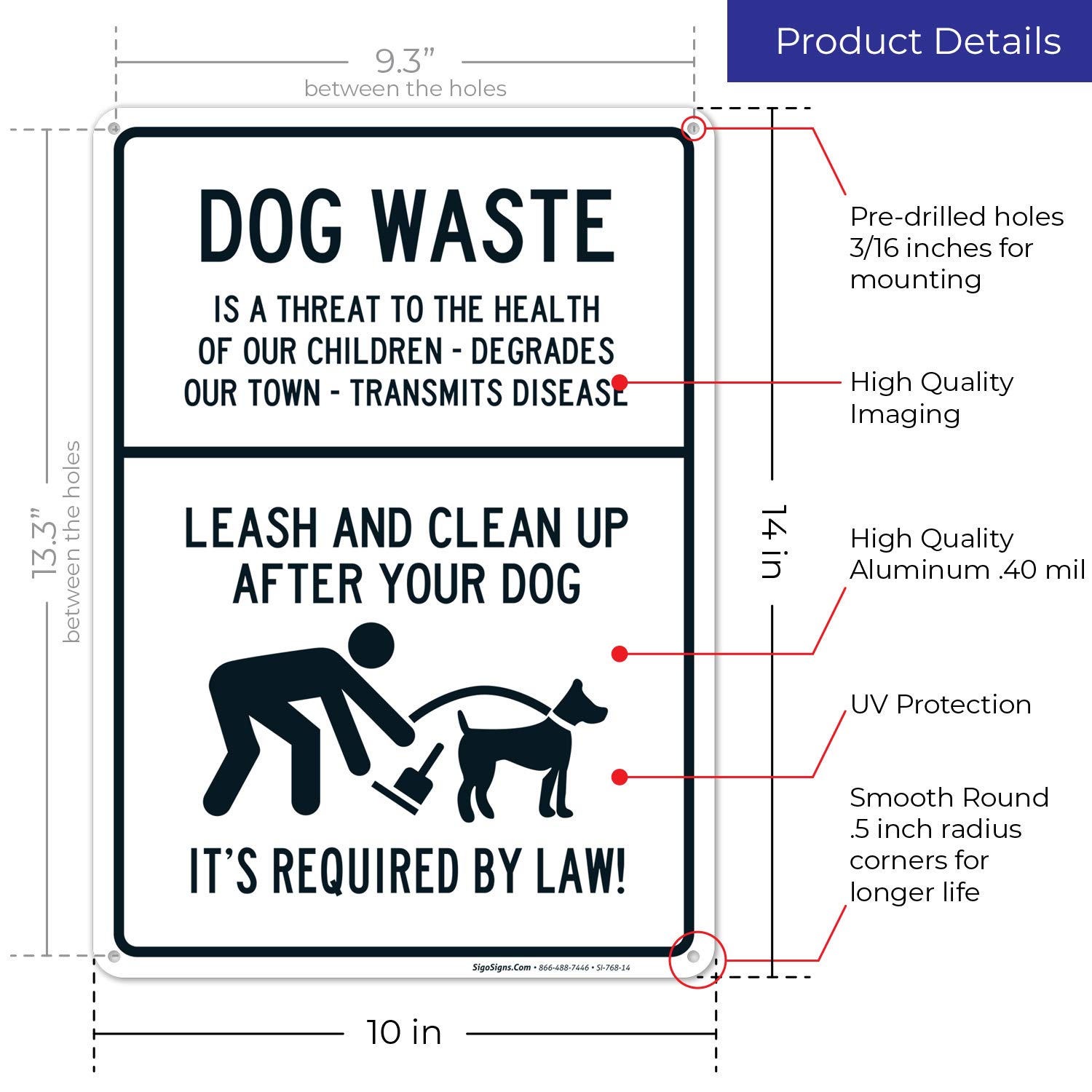 Flash Deals - 70% OFF Leash and Clean Up After Your Dog Sign, Dog Waste Sign, 10x14 Rust Free Aluminum, Weather/Fade Resistant, Easy Mounting, Indoor/Outdoor Use, Made in USA by Sigo Signs Crazy Deals Leash and Clean Up After Your Dog Sign, Dog Waste Sign, 10x14 Rust Free Aluminum, Weather/Fade Resistant, Easy Mounting, Indoor/Outdoor Use, Made in USA by Sigo Signs