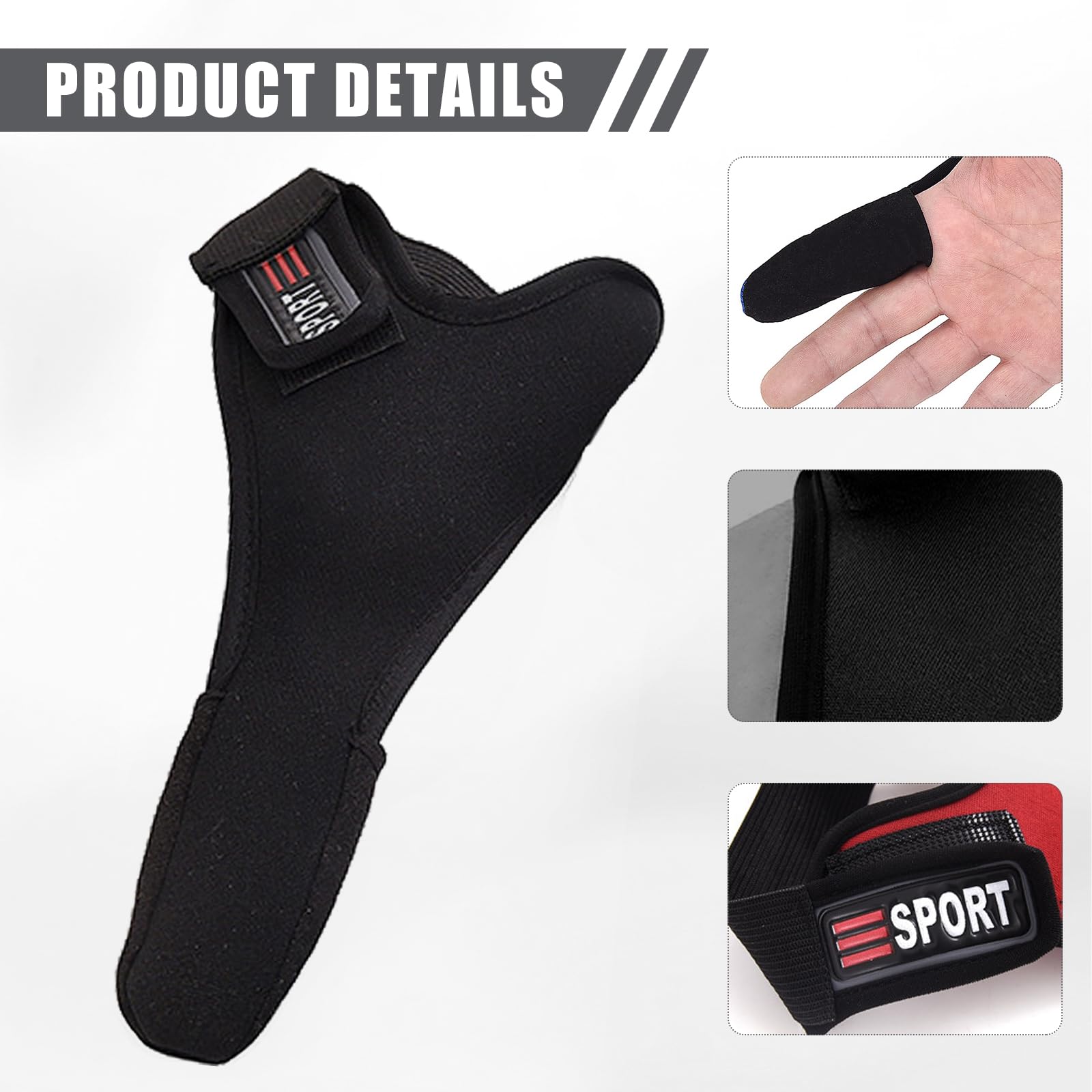 Guante de Dedo de Pesca,3Pcs Protector de Dedo Indice Ajustable Guantes de Pesca de un Solo Ded Antideslizante Guantes de Pesca Elásticos de Pesca Guante Solo Dedo para Pesca al Aire Libre