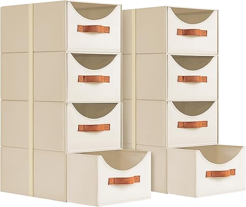 Miniatura 25 de Organizadores grandes de armario, cajones de almacenamiento para ropa, contenedores de tela con asa, contenedores organizadores plegables para