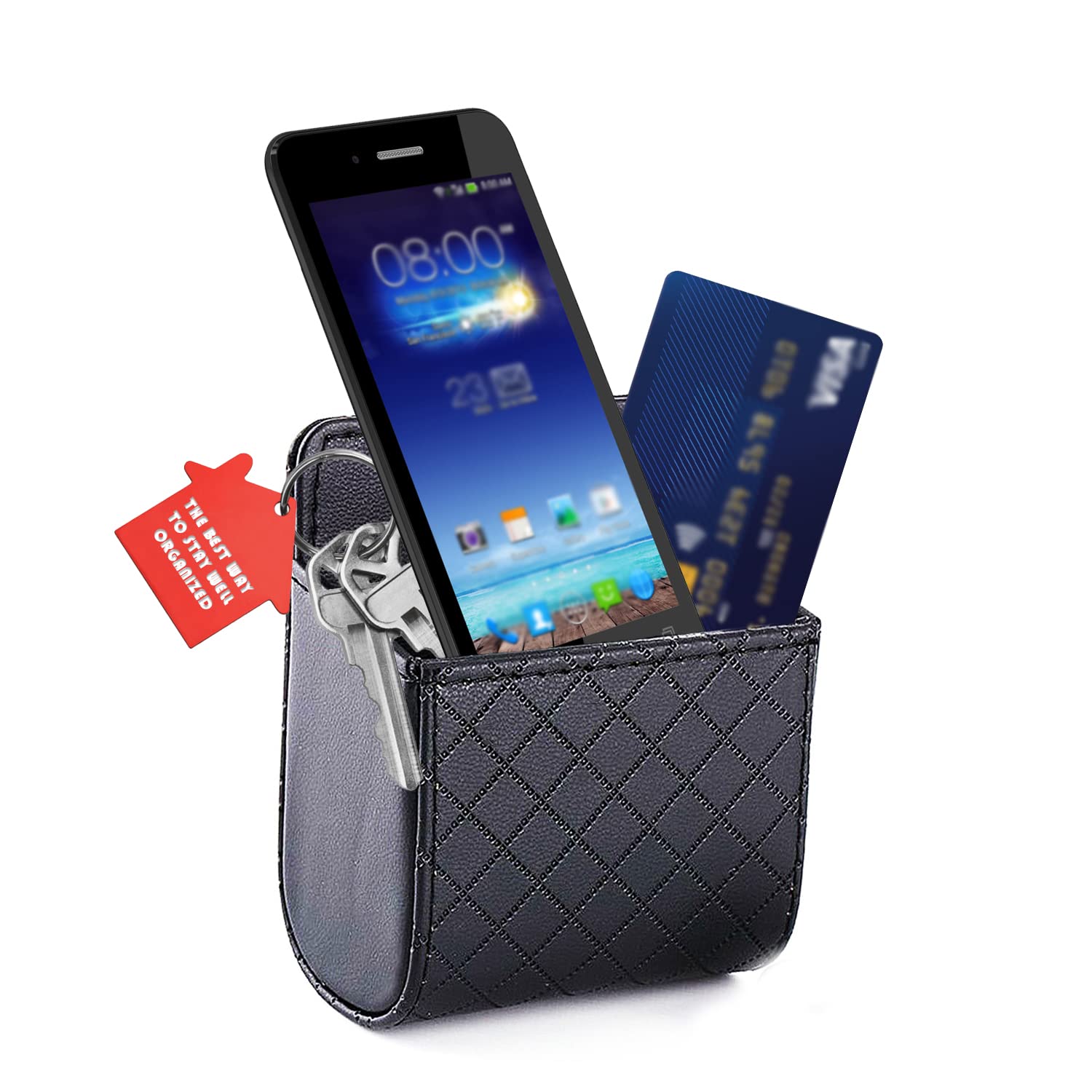 Car Air Vent Organizer Phone Holder Drawer Trash Can Center Console Storage Box Dashboard Mount Case Coin Holder