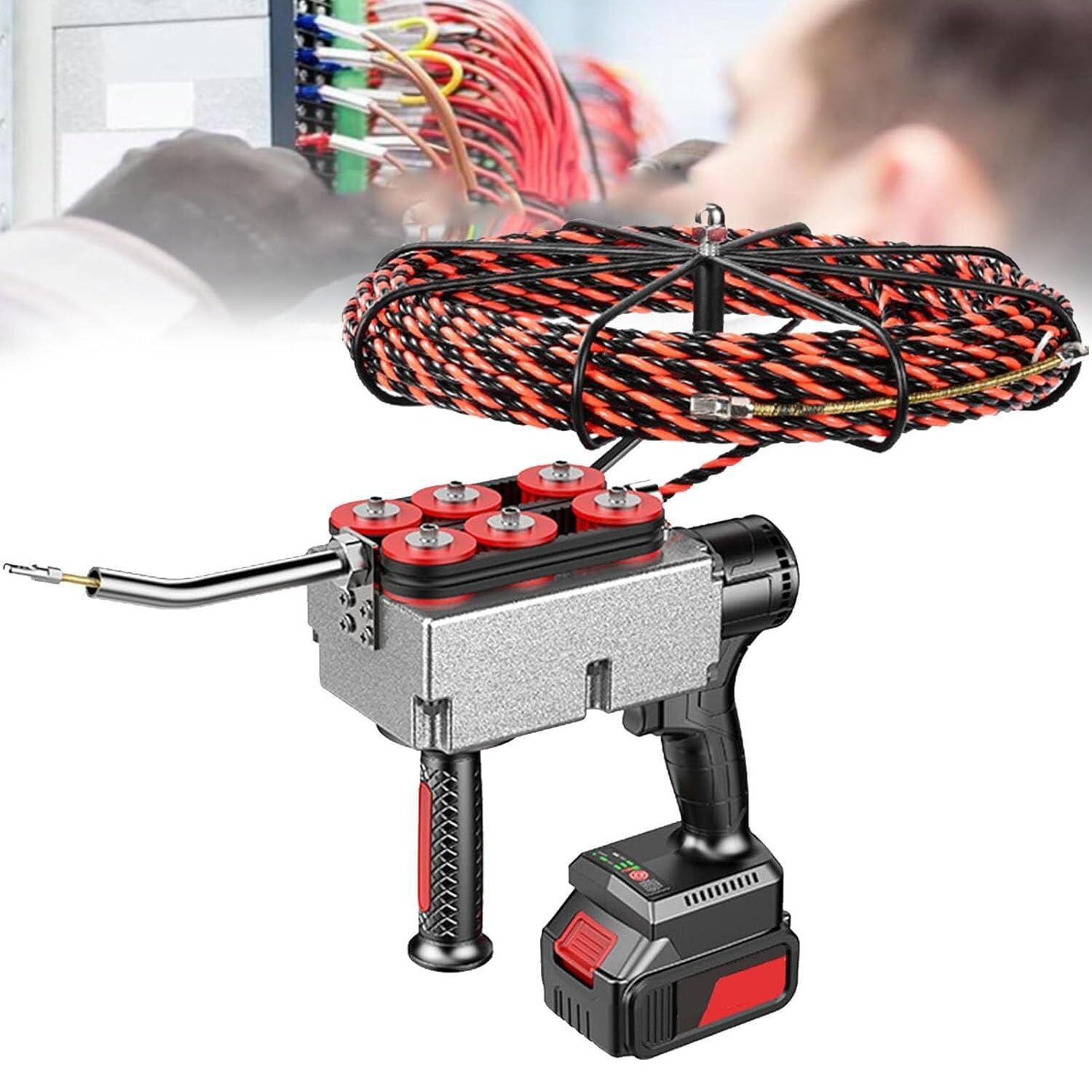 Enfile-fils électrique automatique à forte traction pour aiguillage de conduits