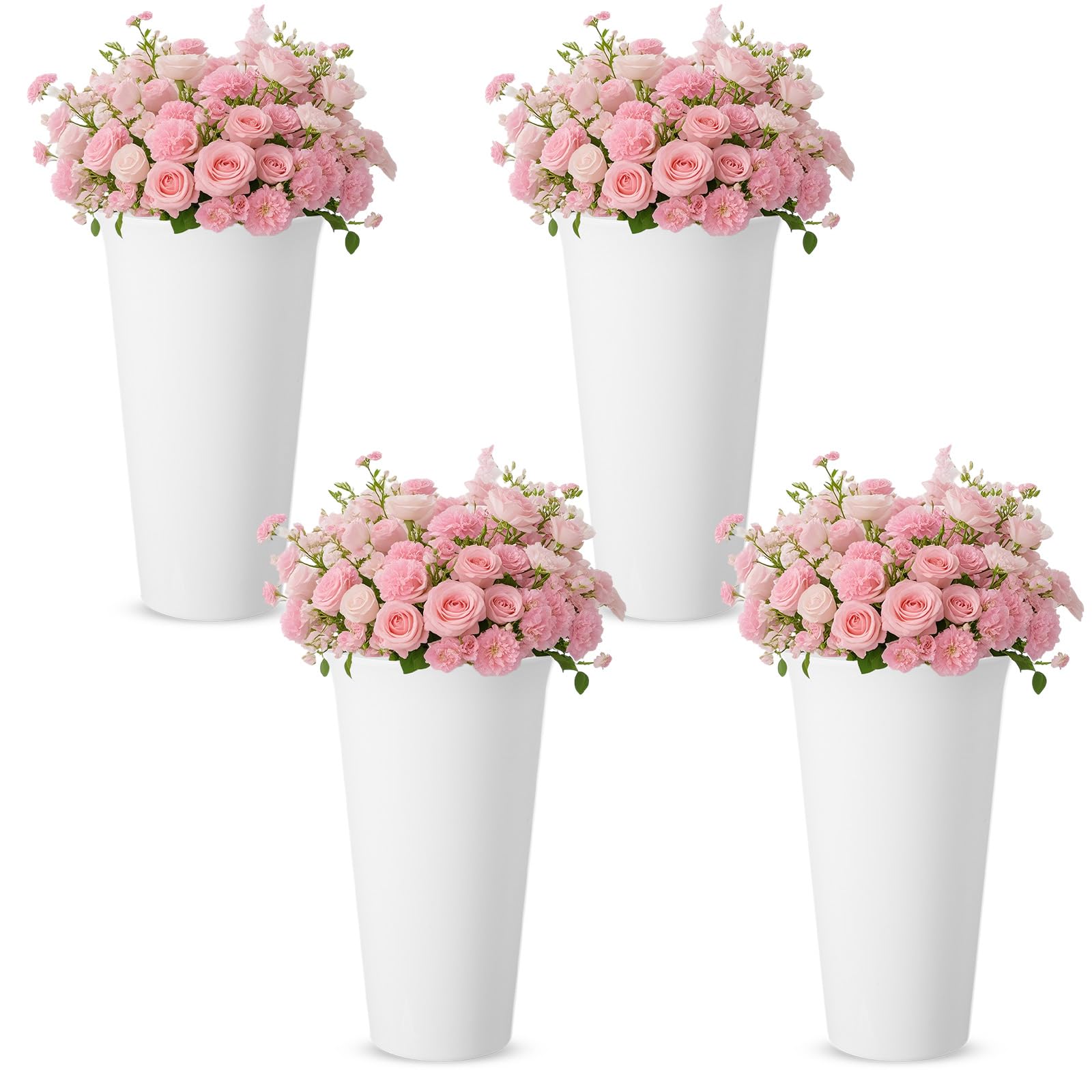 Photo 1 of Ninehaoou 4 Pack Plastic Flower Buckets