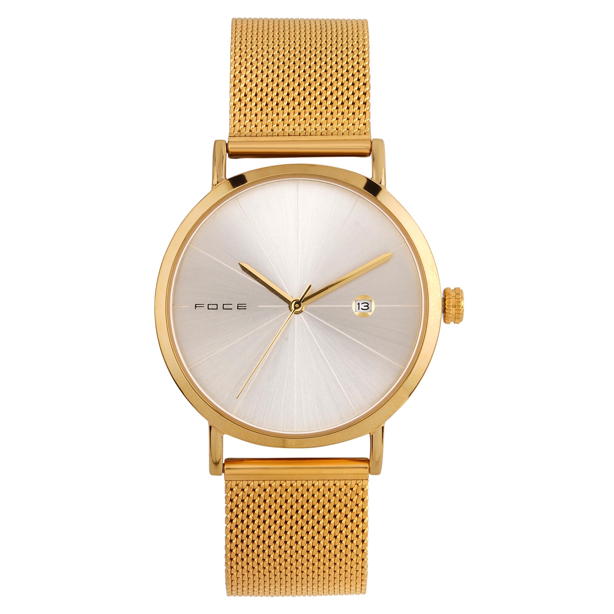 Foce Mens Golden Multifunction Wrist Watch with White Dial, Golden Mesh Metal Strap, and Separate Date Window, Model FCG113GD01 (B0DFWQLP9W) Amazon Price History, Amazon Price Tracker