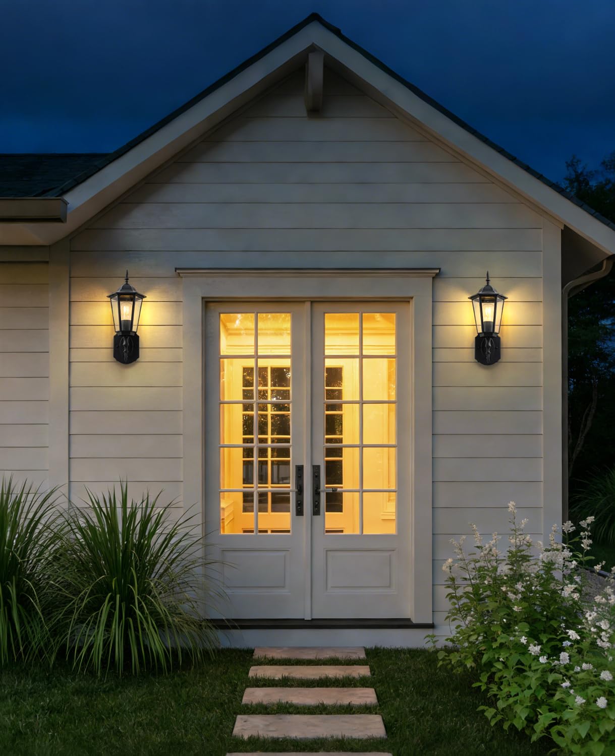 FTL Wandlampe Außen mit Bewegungsmelder, Verbesserte 3 Beleuchtungsmodi Lampe mit Bewegungsmelder Aussen, E27 Aluminium Ausenbeleutung Hauswand, Traditionell Aussenlampe Wand für Garten Haustür, IP54