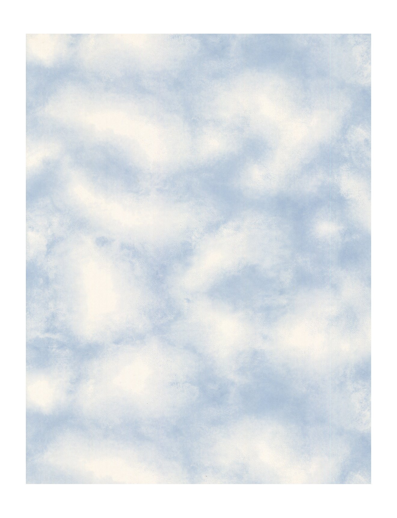 Papier peint York Bt2855 motif nuages bleu brume et blanc pour salon