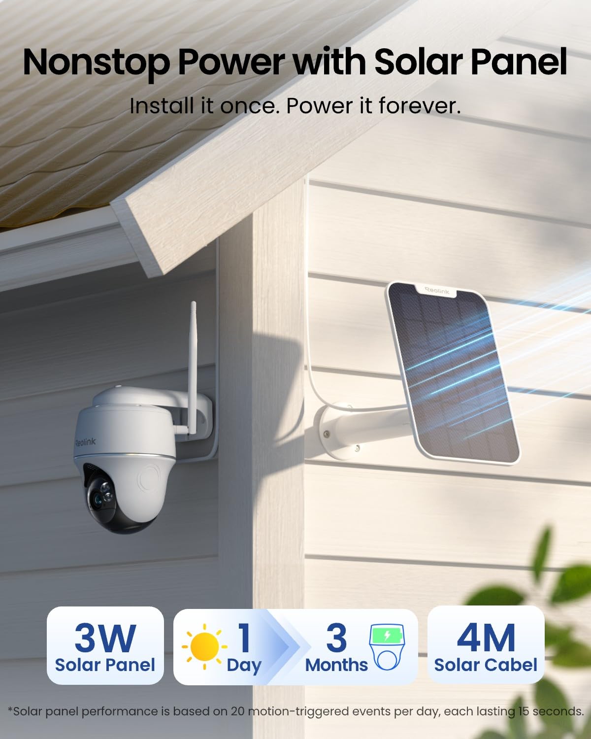 Reolink 5MP PTZ Solar Überwachungskamera Aussen Akku, 360°/140° Schwenkbare WLAN IP Kamera Outdoor mit 2,4/5GHz WiFi, 4,5 m 6 W Solarmodul-Verlängerungskabel