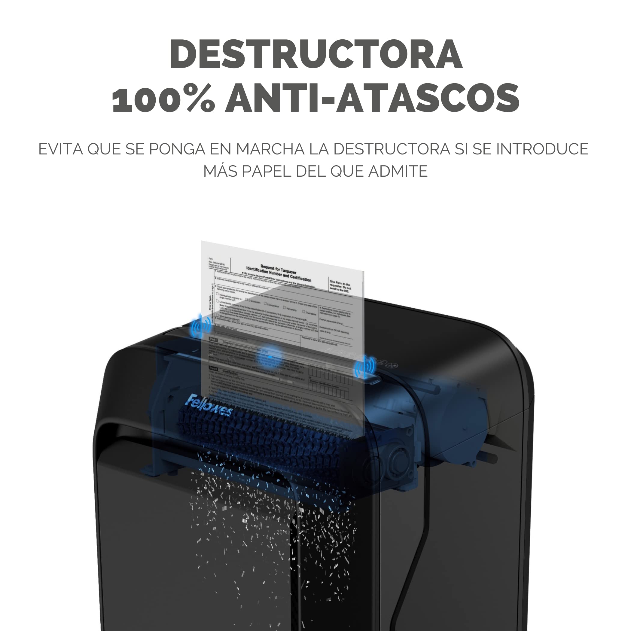 Destructora Fellowes LX210/ Minicorte de 4 x 12mm/ Negra